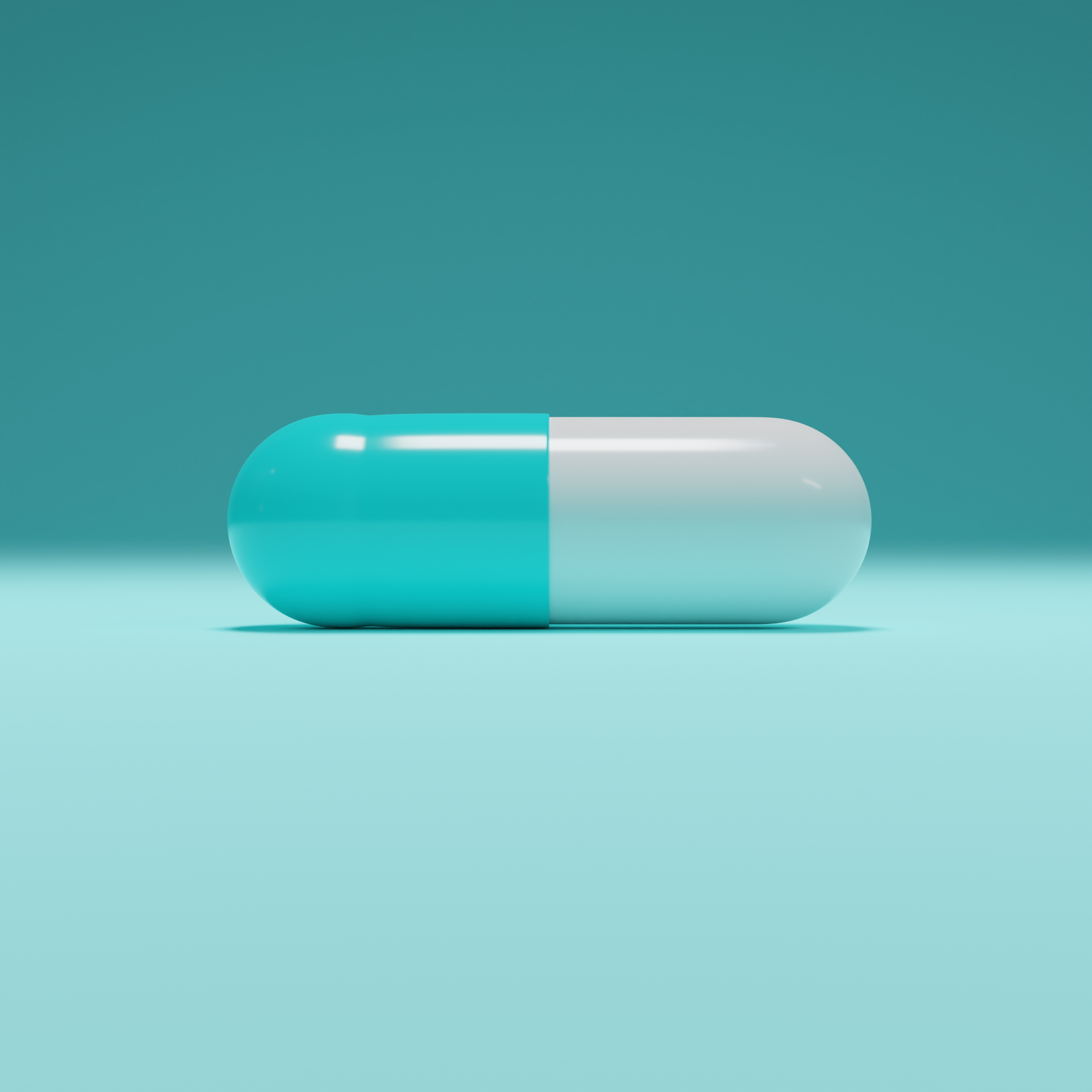 White and Turquoise Capsule Pill