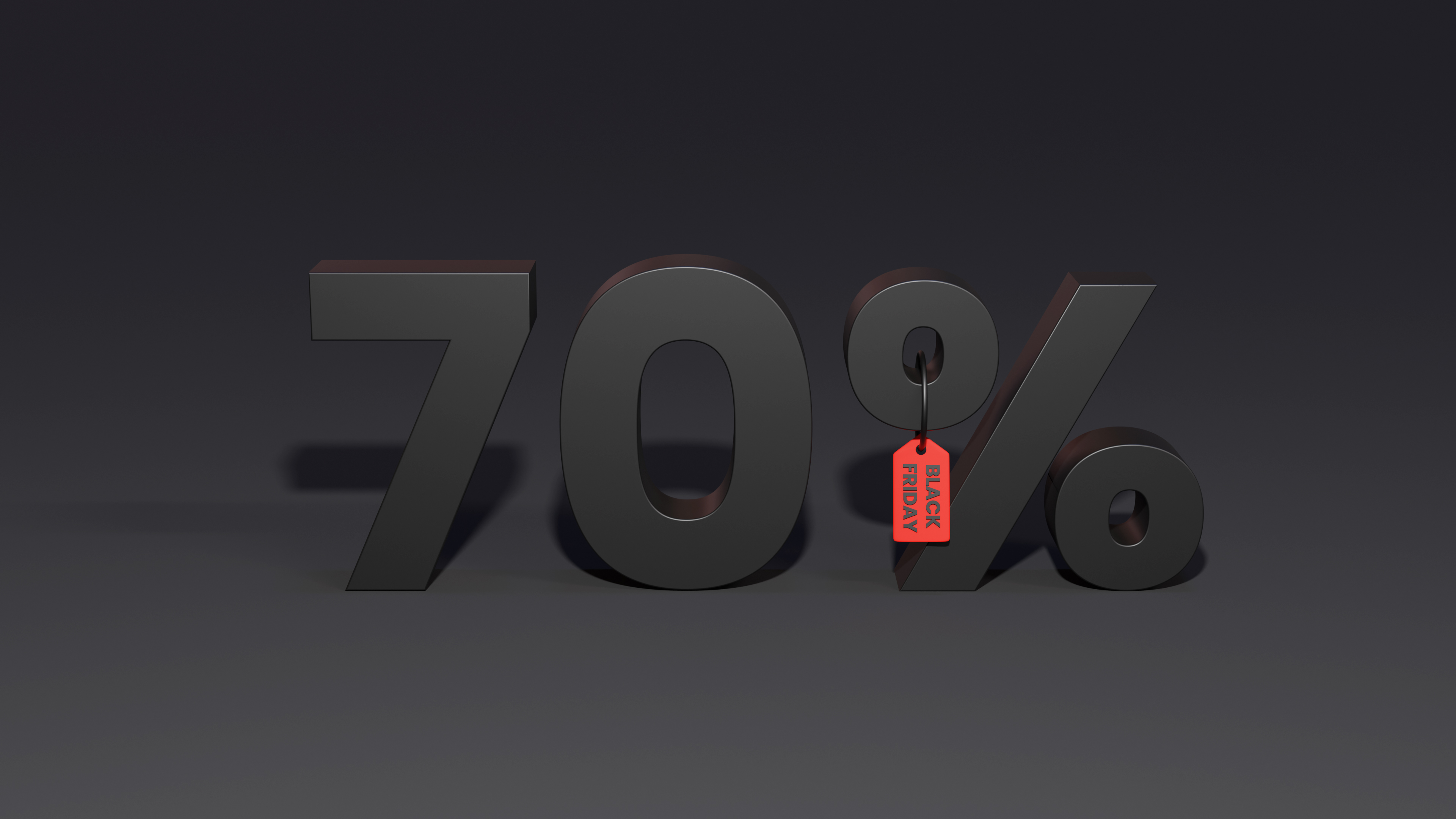 Black Friday 70 Percent Discount With Black Background