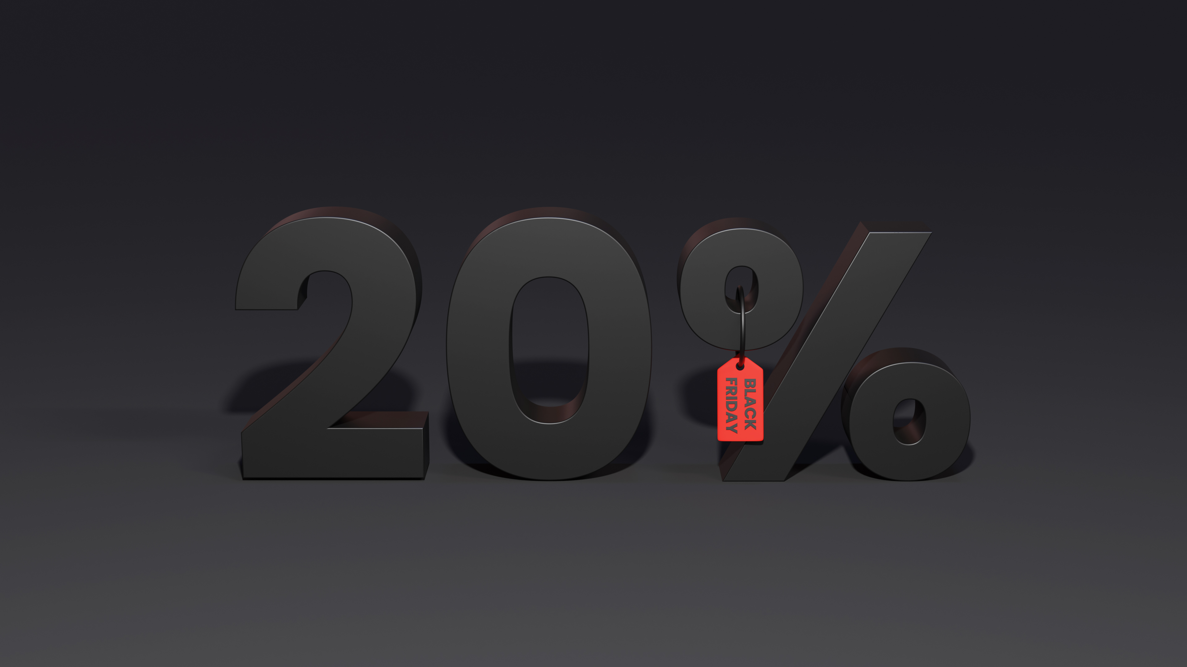 Black Friday 20 Percent Discount With Black Background