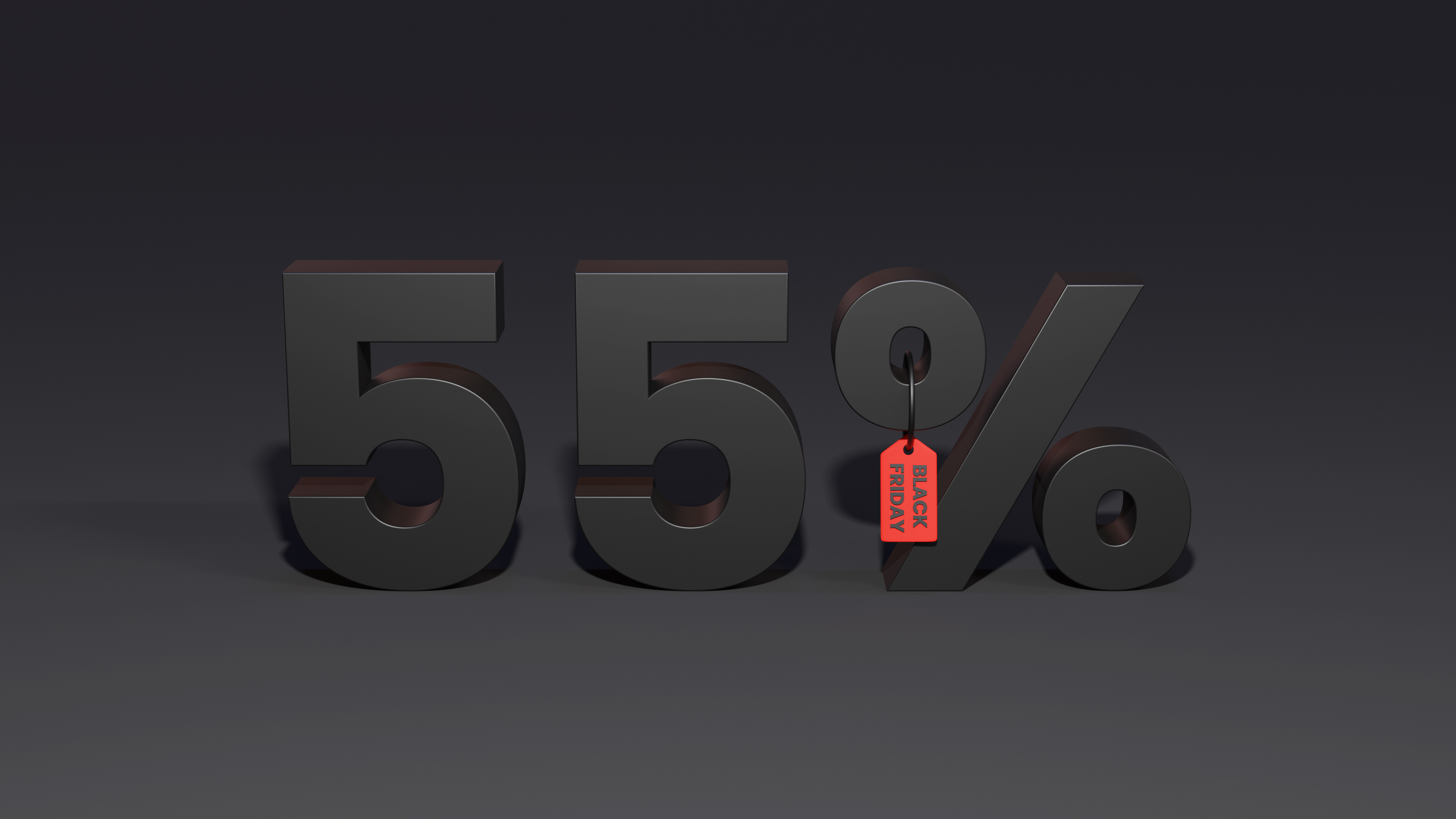 Black Friday 55 Percent Discount With Black Background