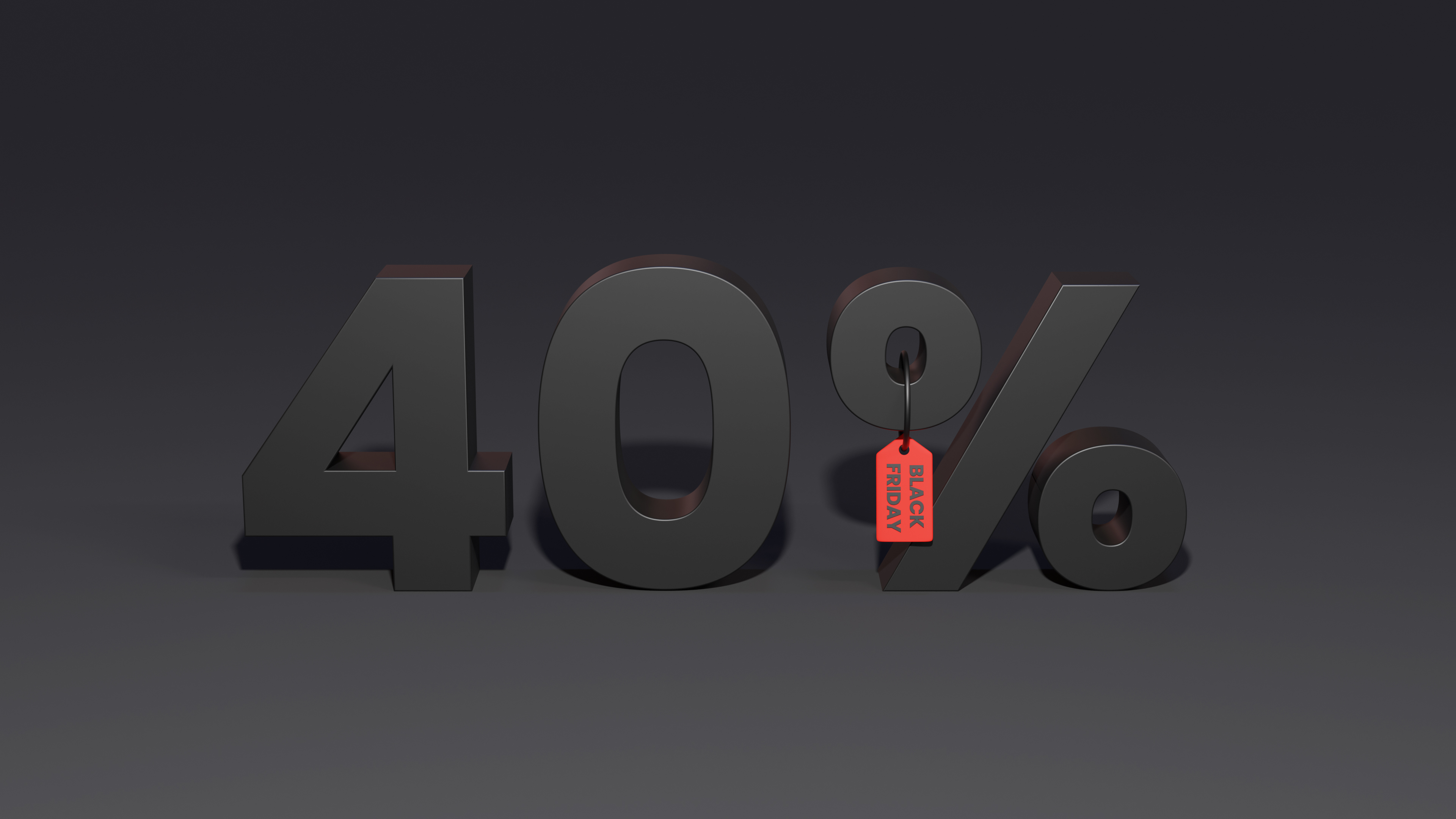 Black Friday 40 Percent Discount With Black Background