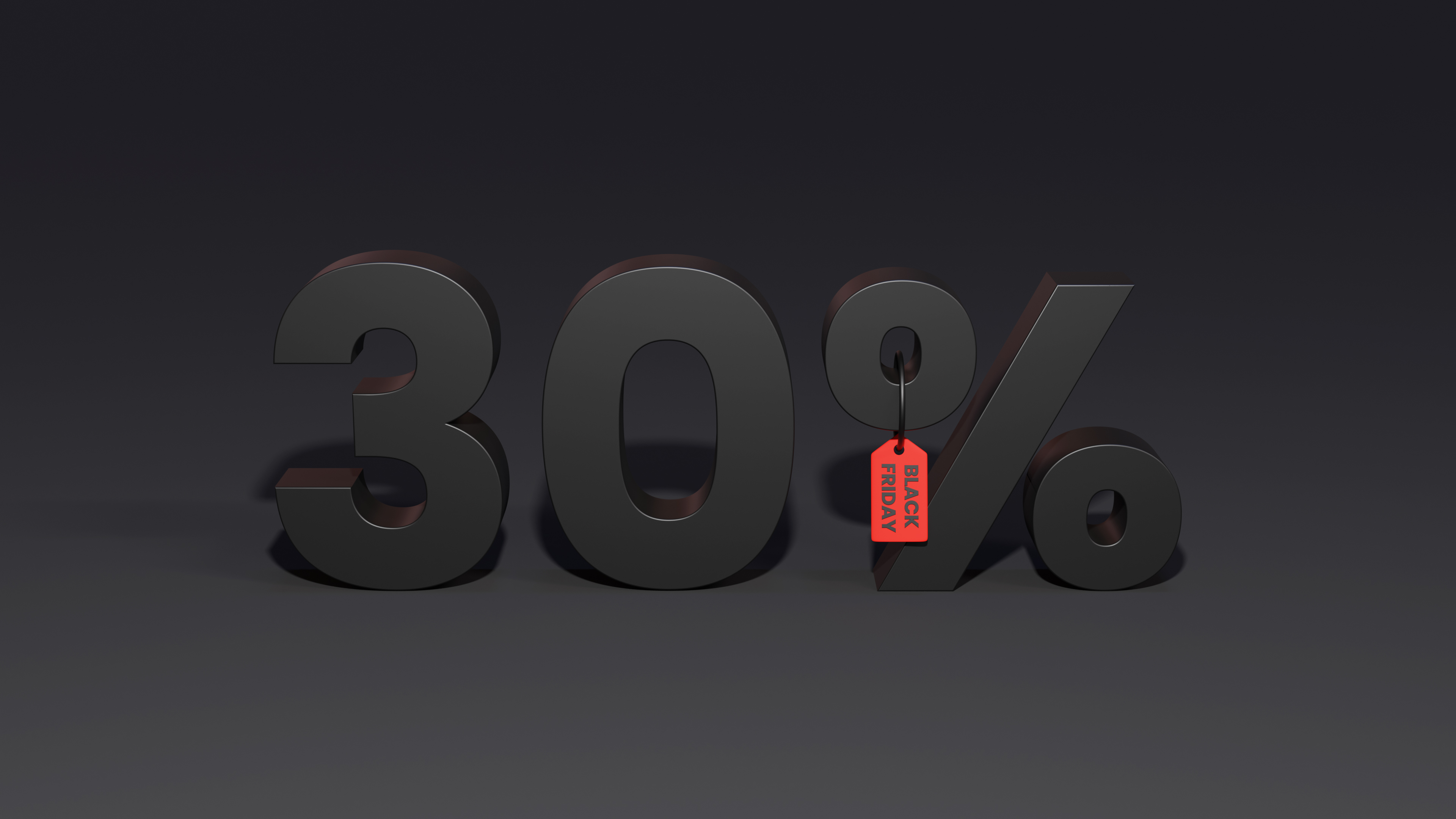 Black Friday 30 Percent Discount With Black Background