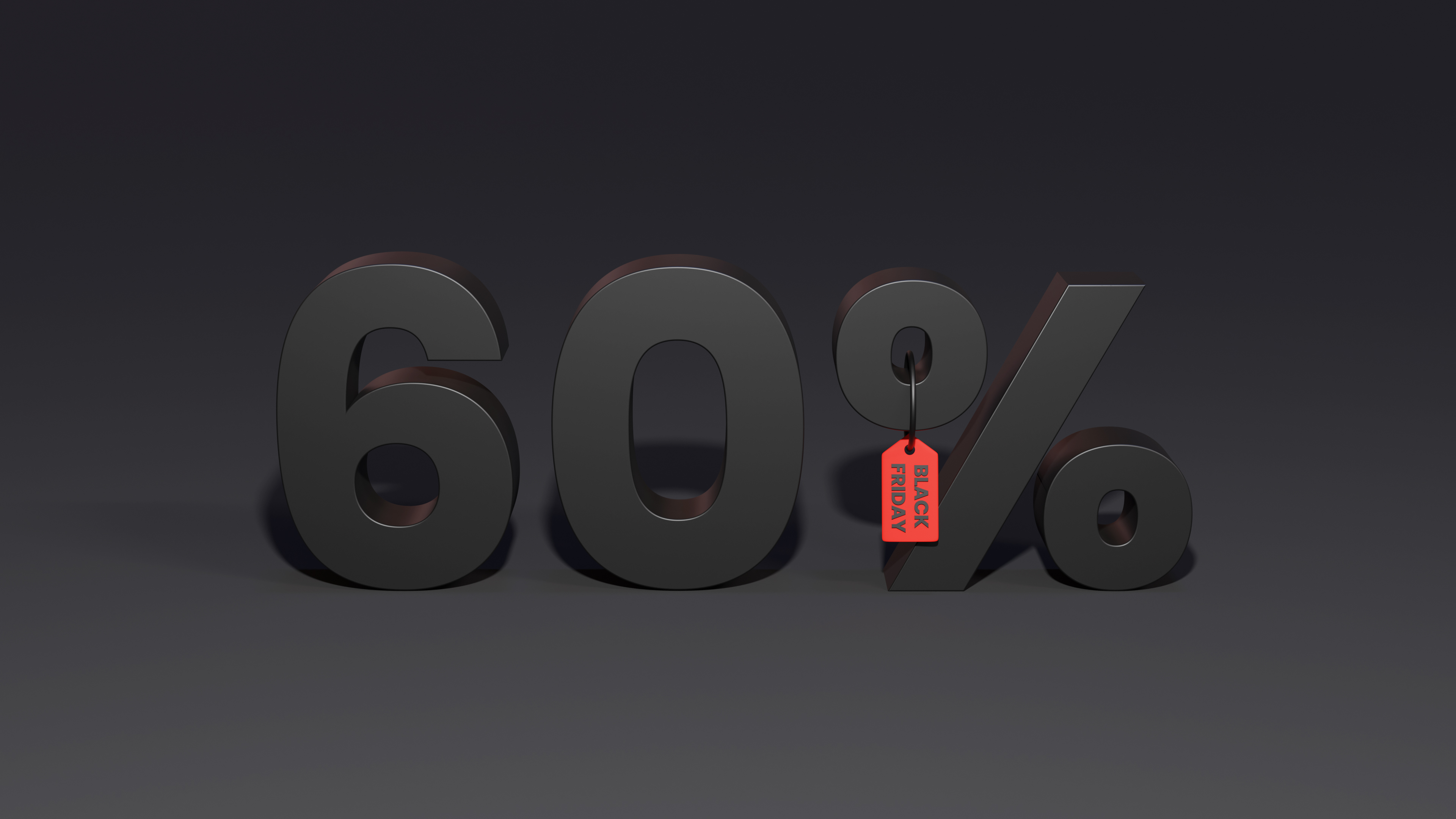Black Friday 60 Percent Discount With Black Background