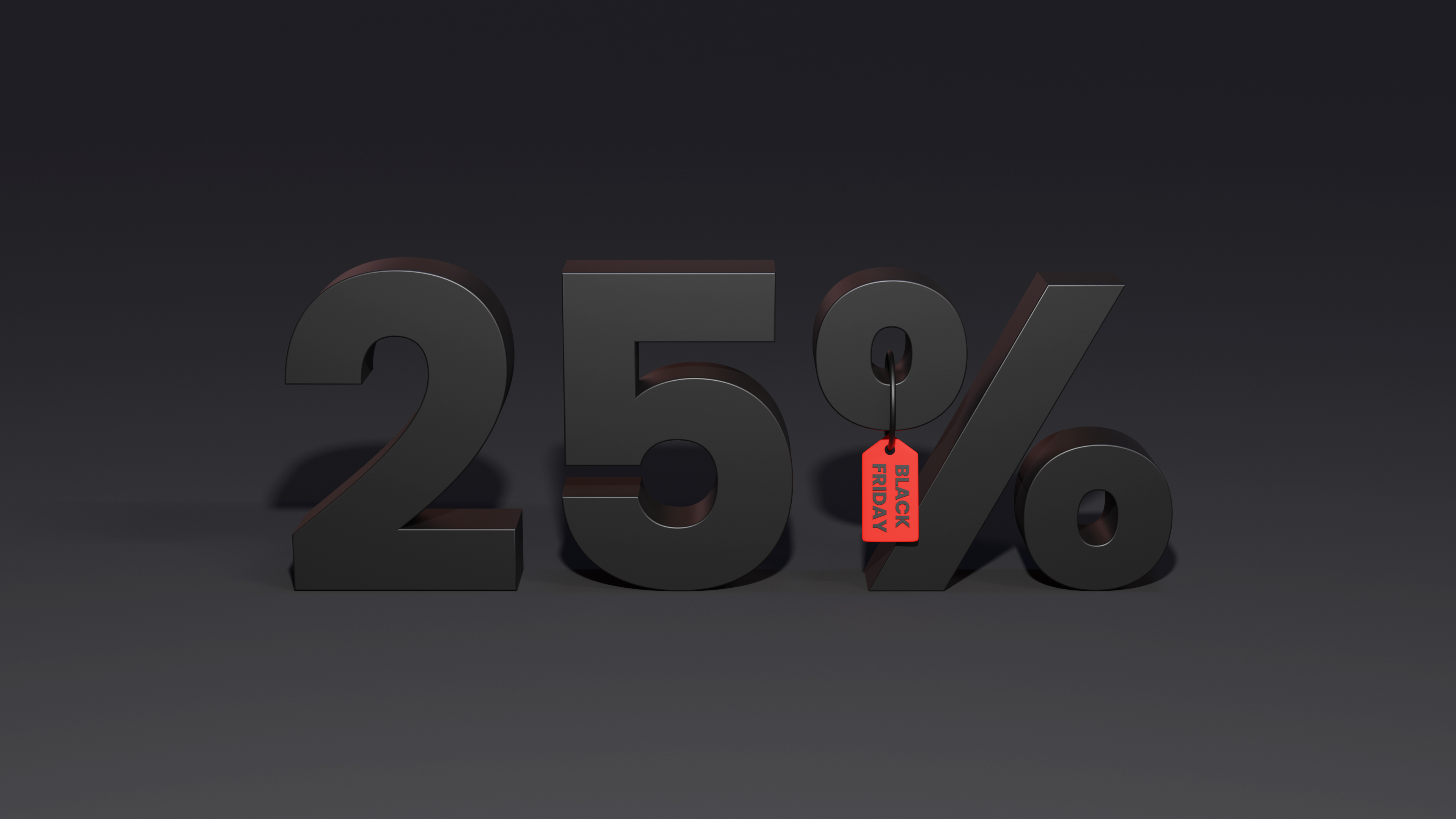 Black Friday 25 Percent Discount With Black Background