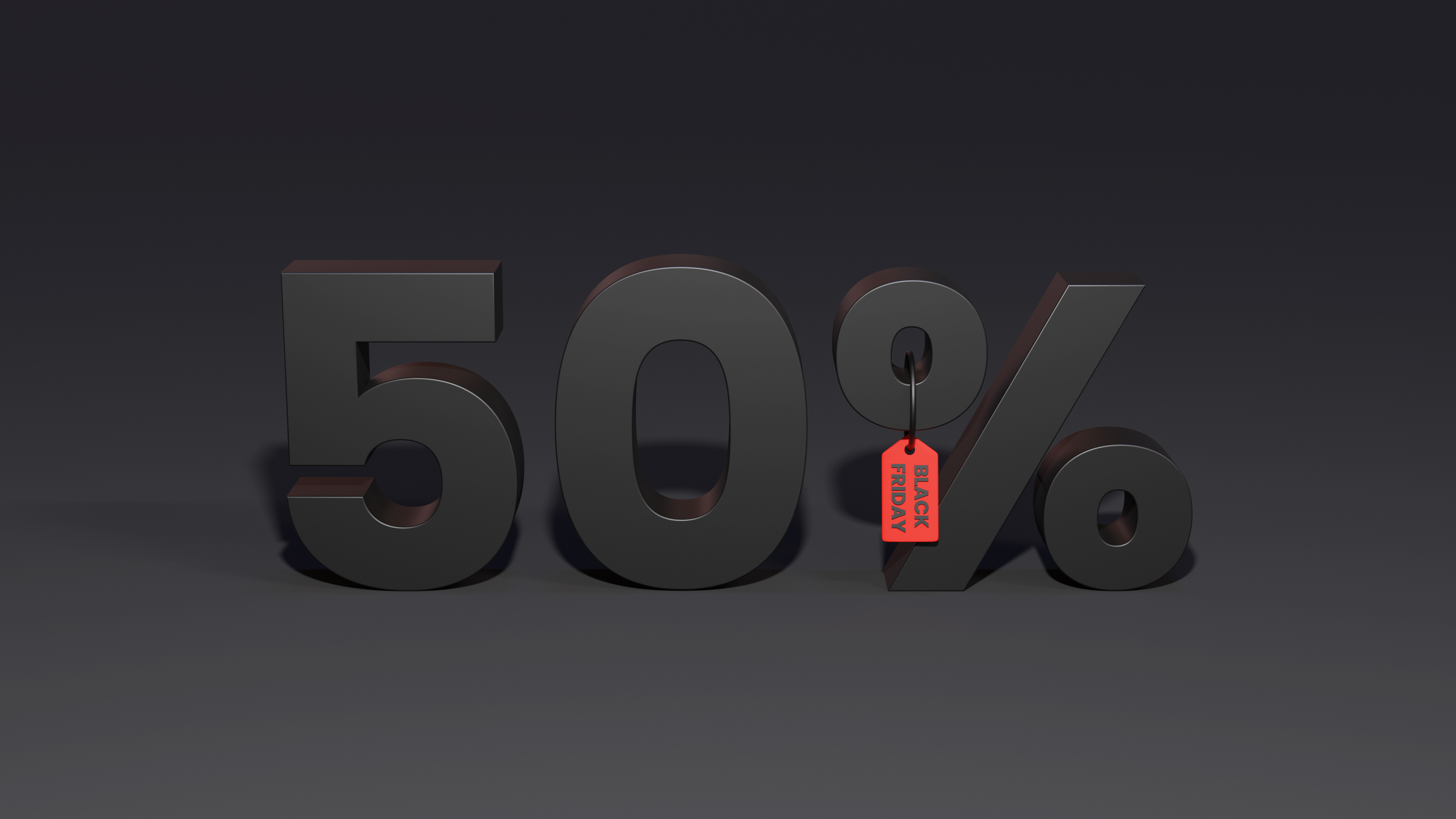 Black Friday 50 Percent Discount With Black Background