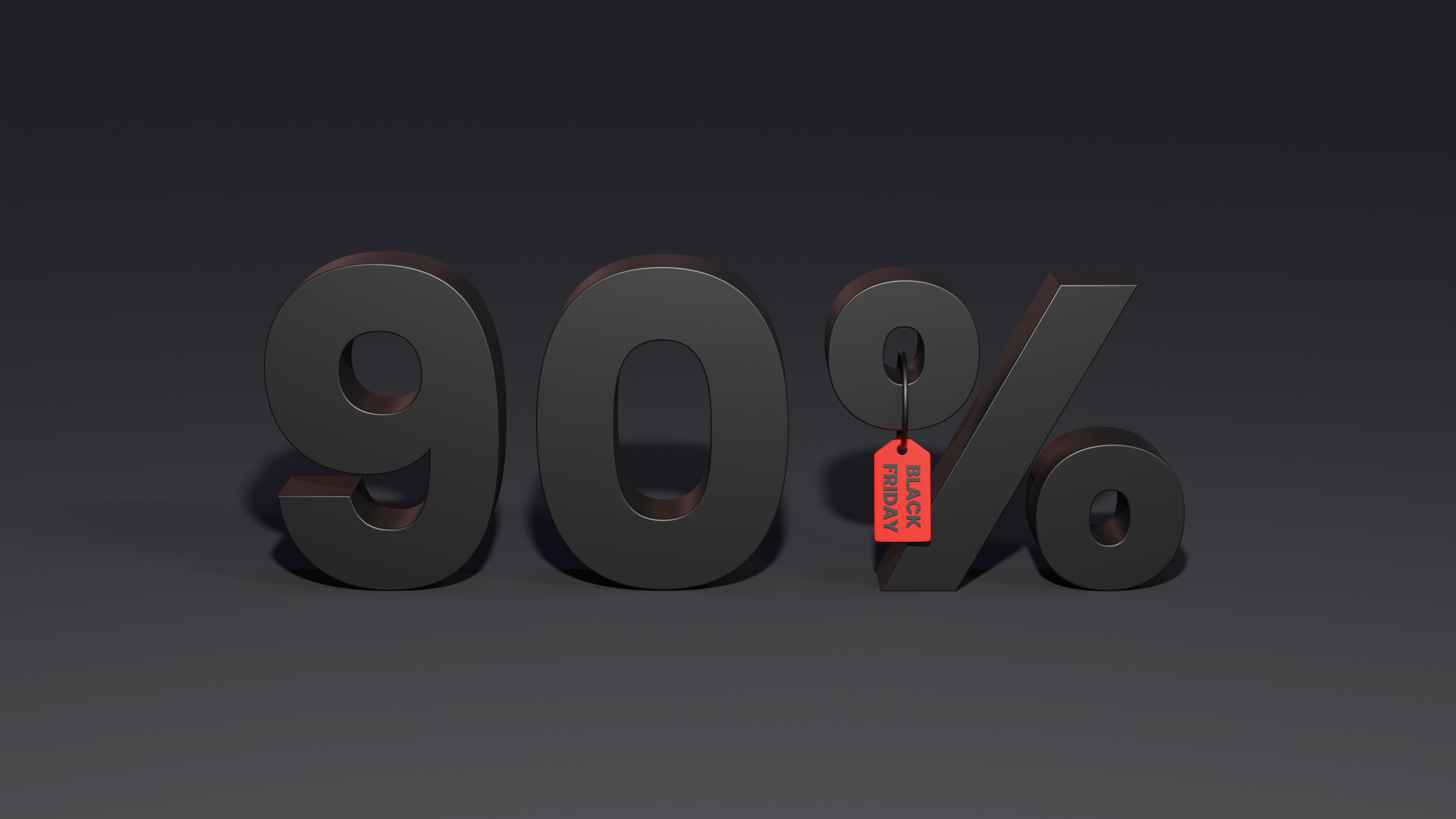 Black Friday 90 Percent Discount With Black Background
