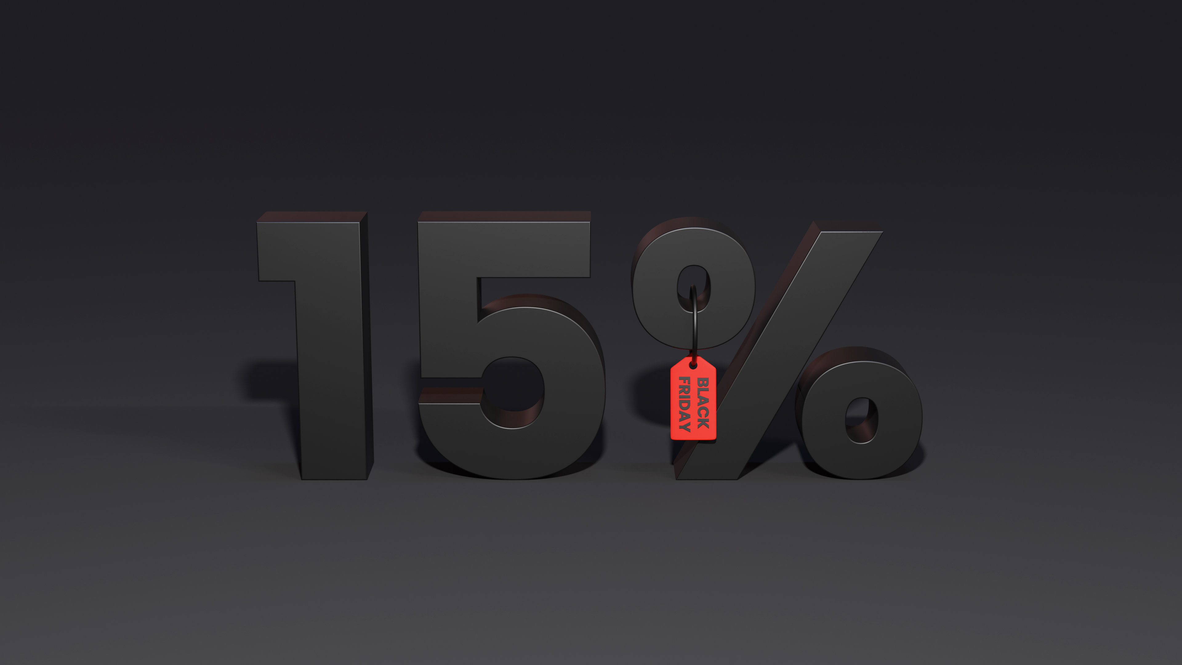 Black Friday 15 Percent Discount With Black Background