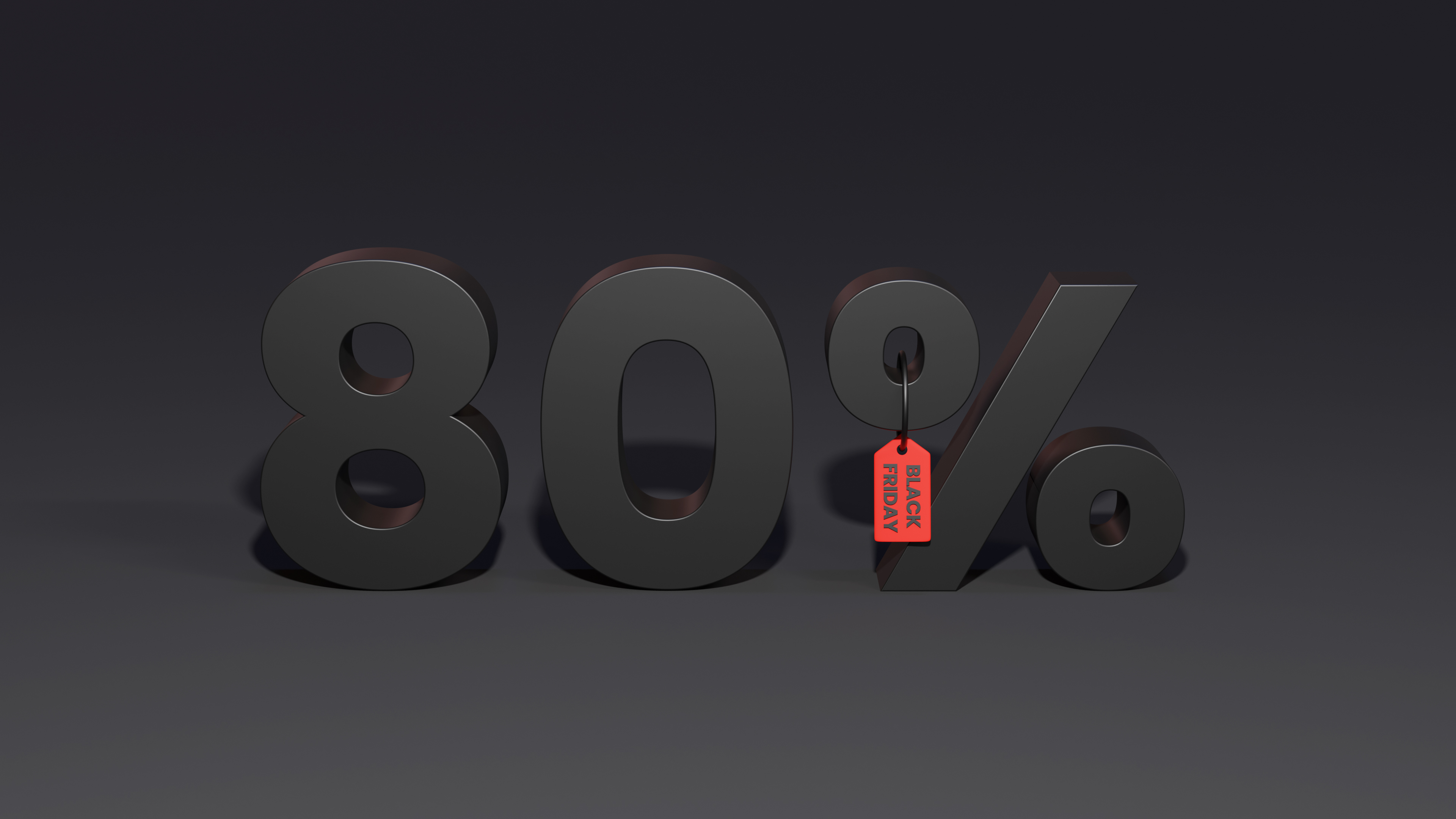 Black Friday 80 Percent Discount With Black Background