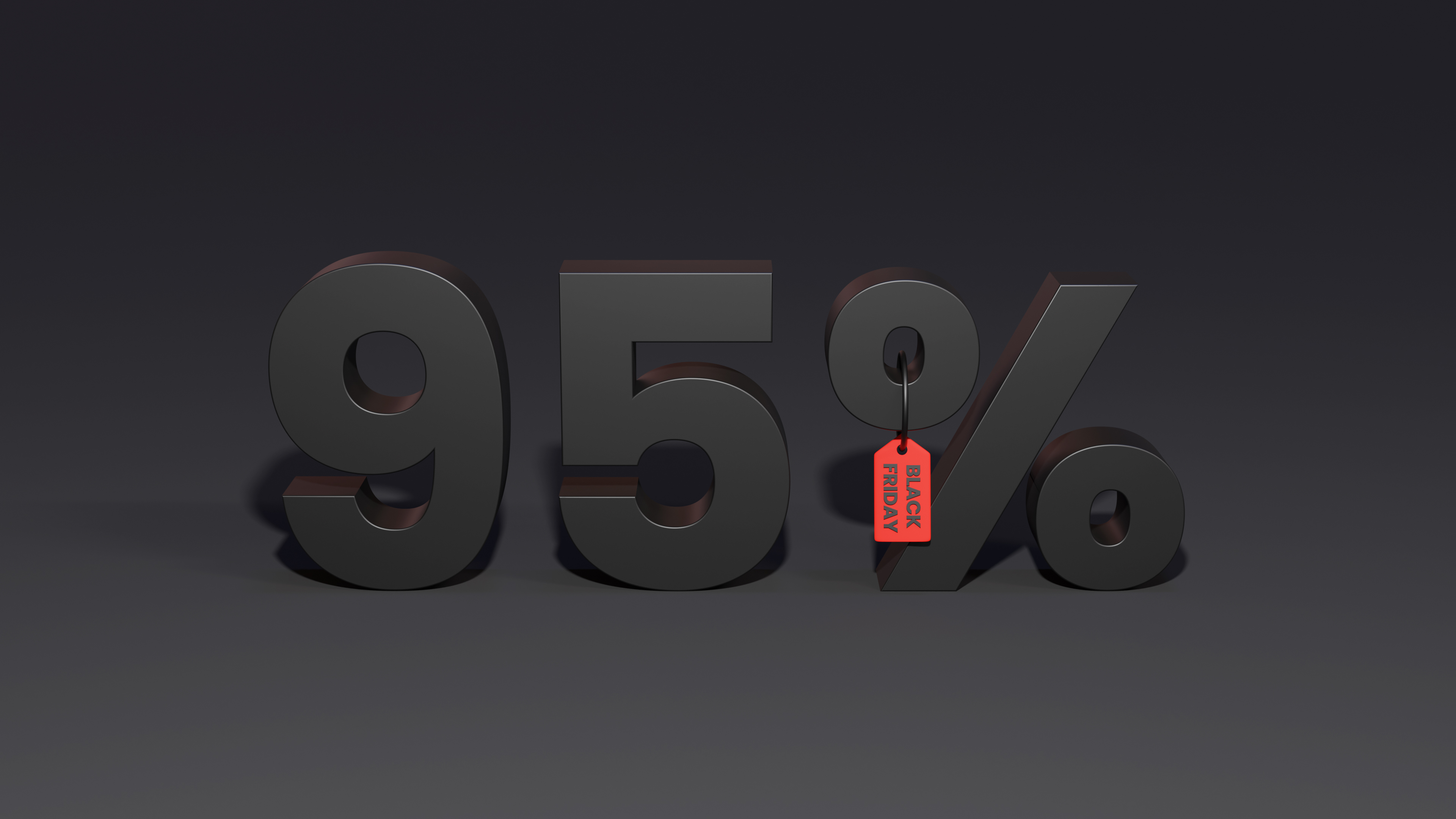 Black Friday 95 Percent Discount With Black Background