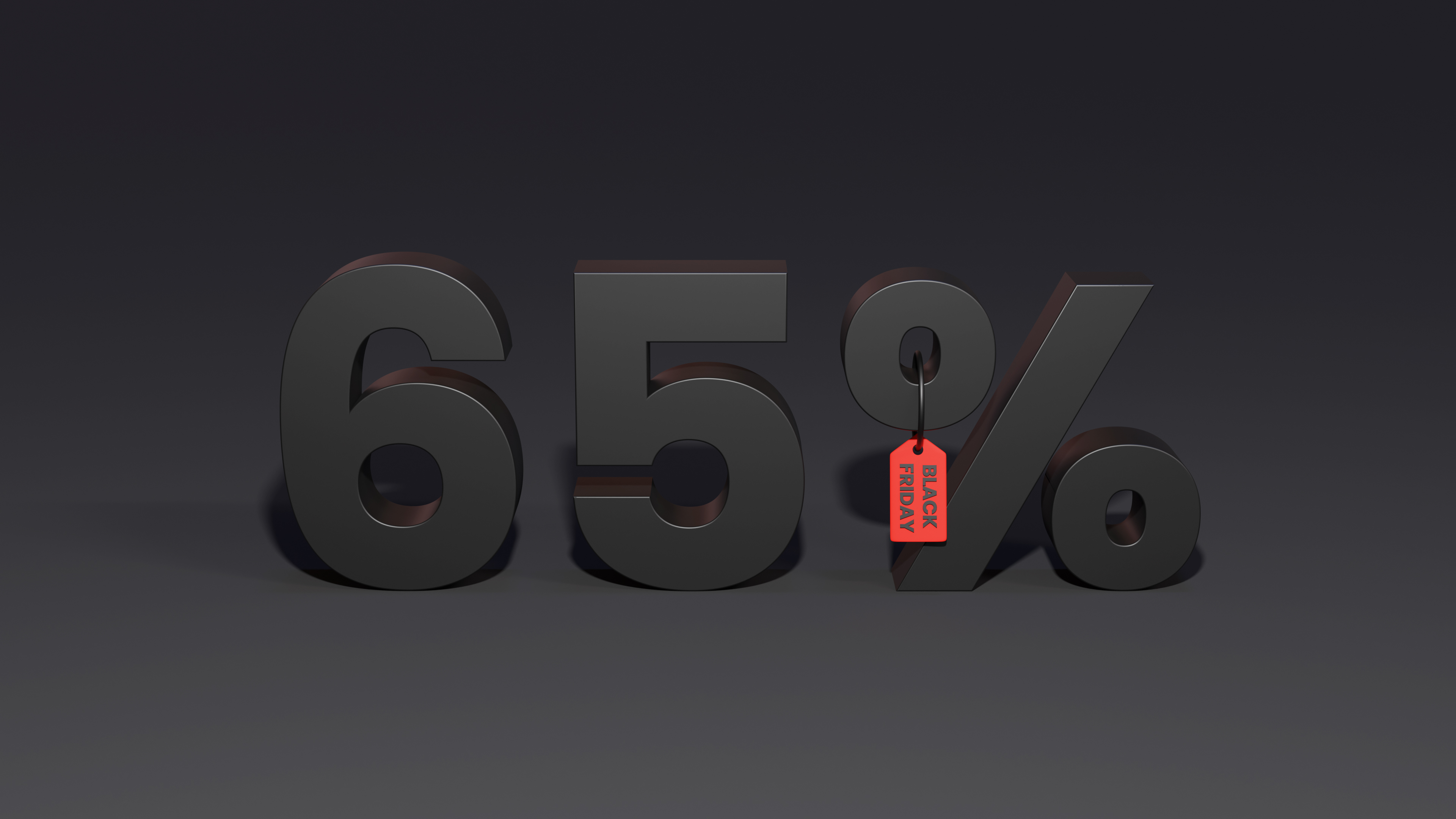 Black Friday 65 Percent Discount With Black Background