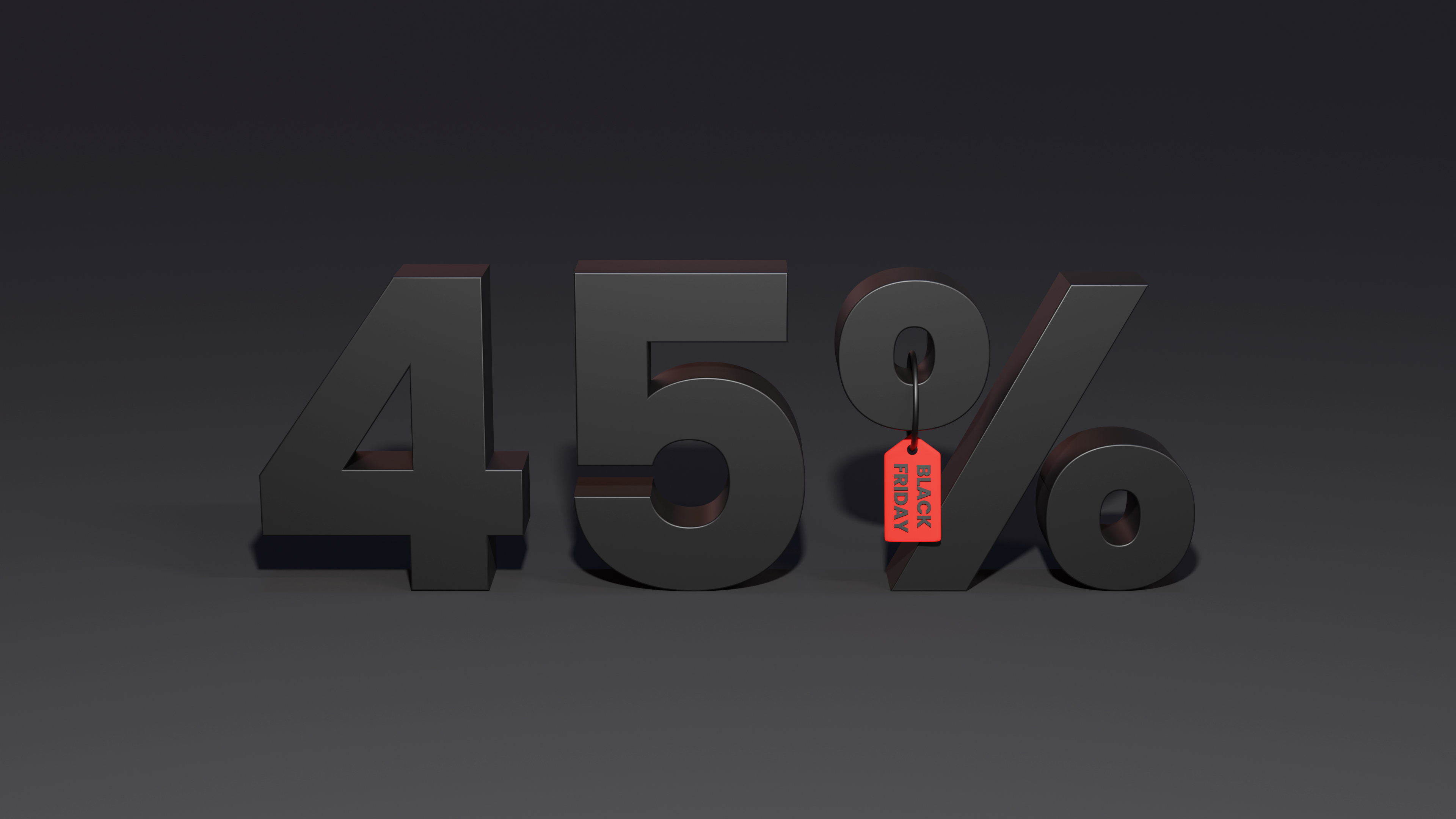 Black Friday 45 Percent Discount With Black Background