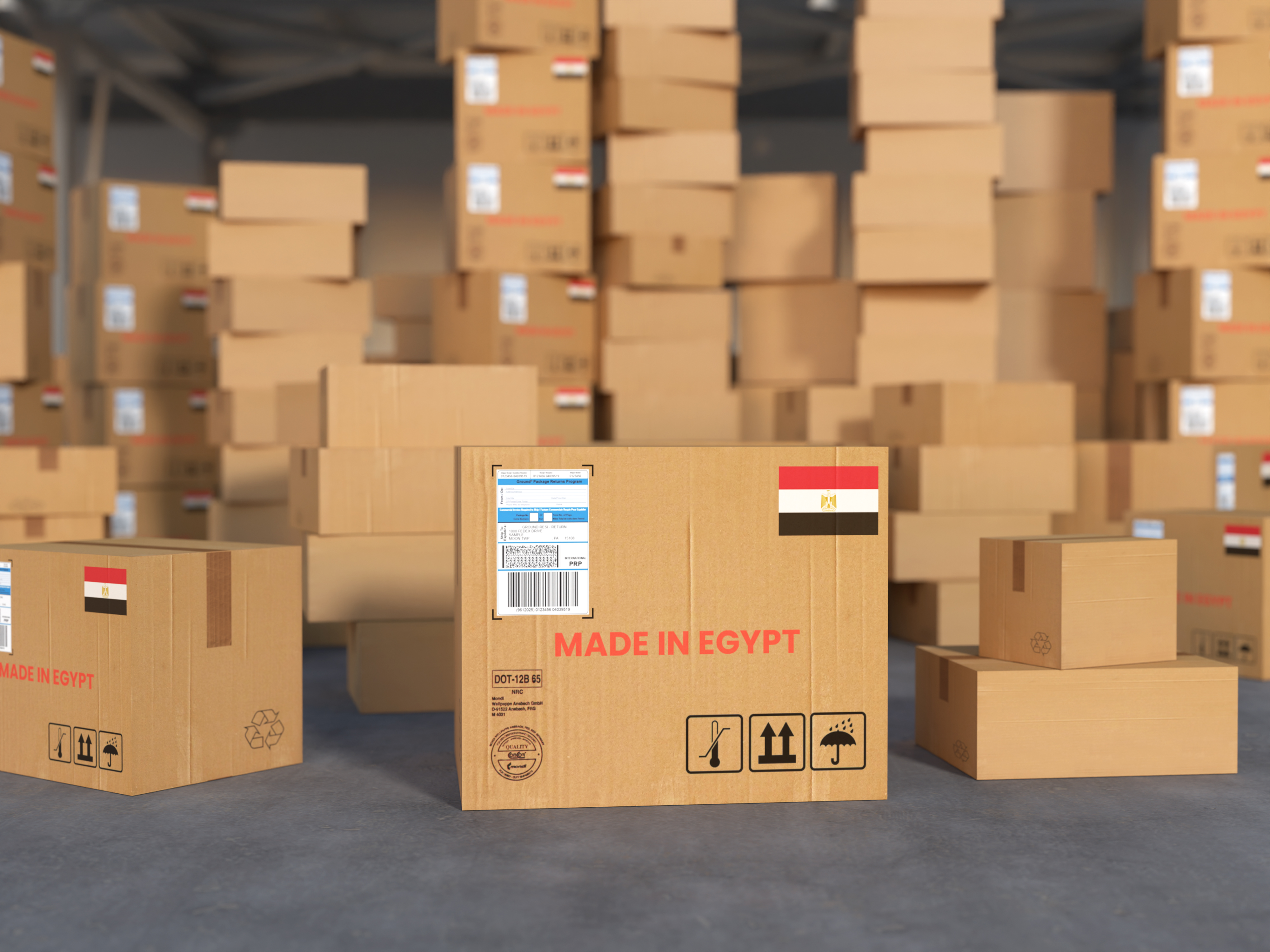 Made in Egypt Cardboard Shipping Boxes