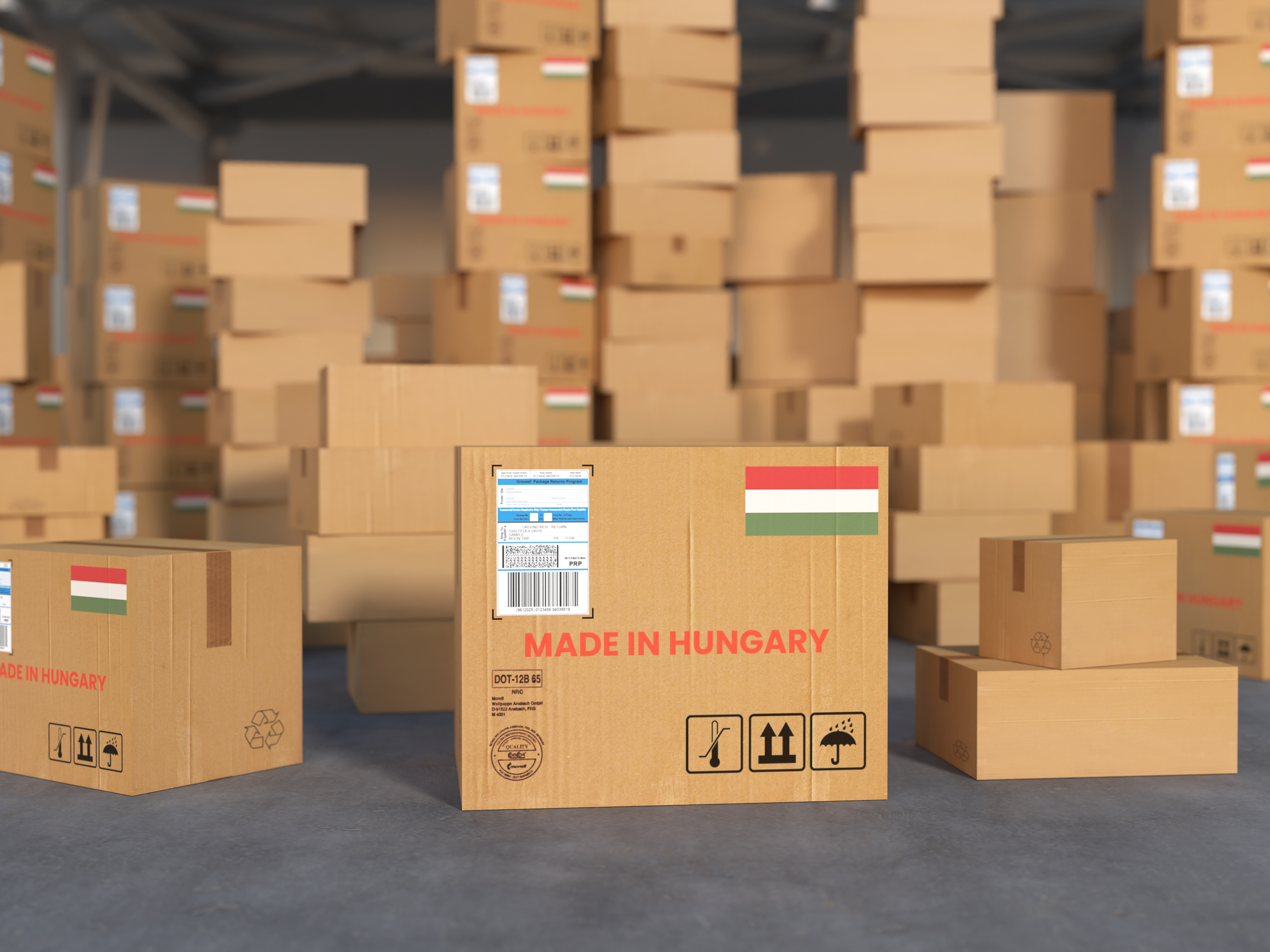 Made in Hungary Cardboard Shipping Boxes