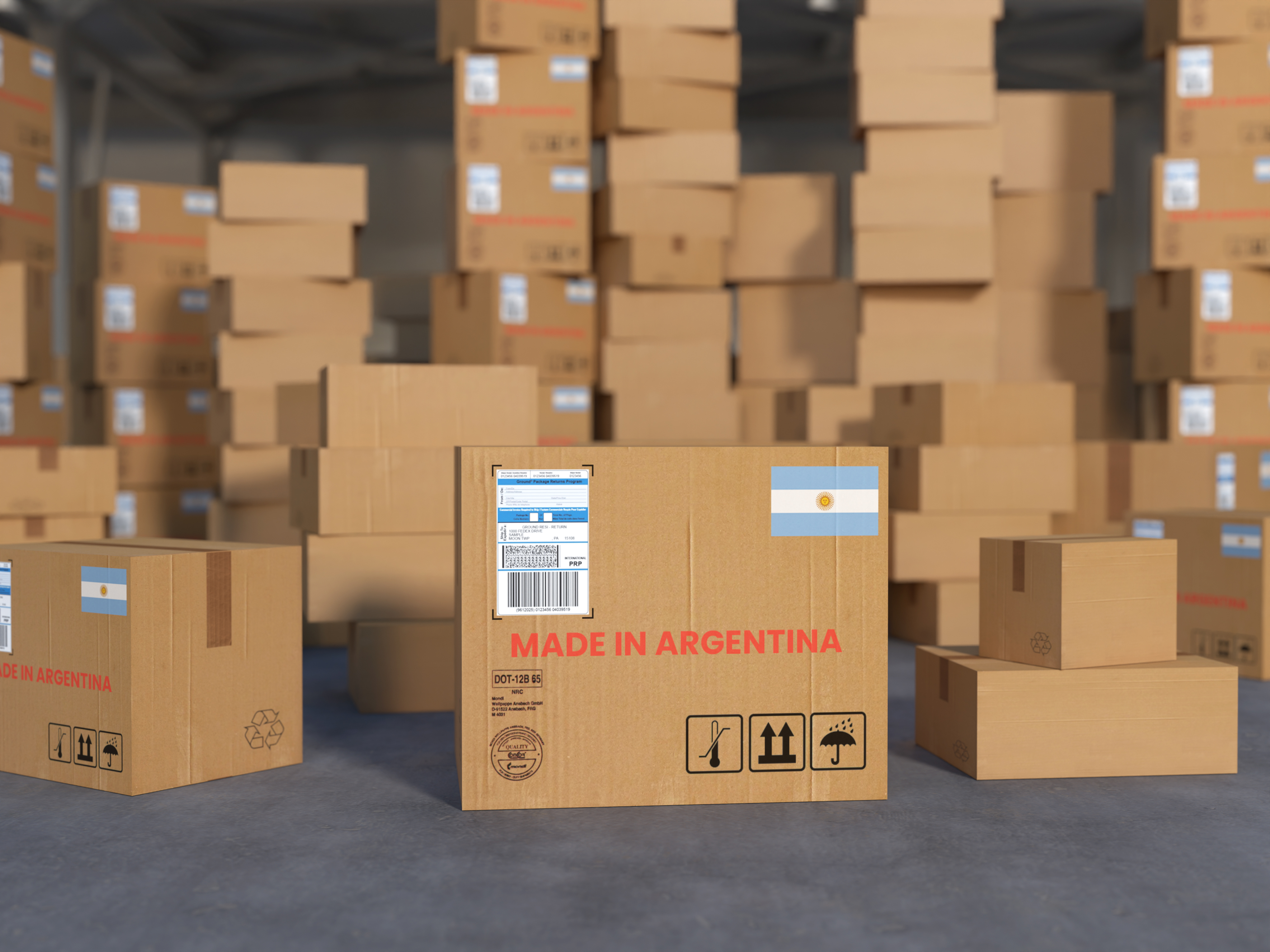 Made in Argentina Cardboard Shipping Boxes