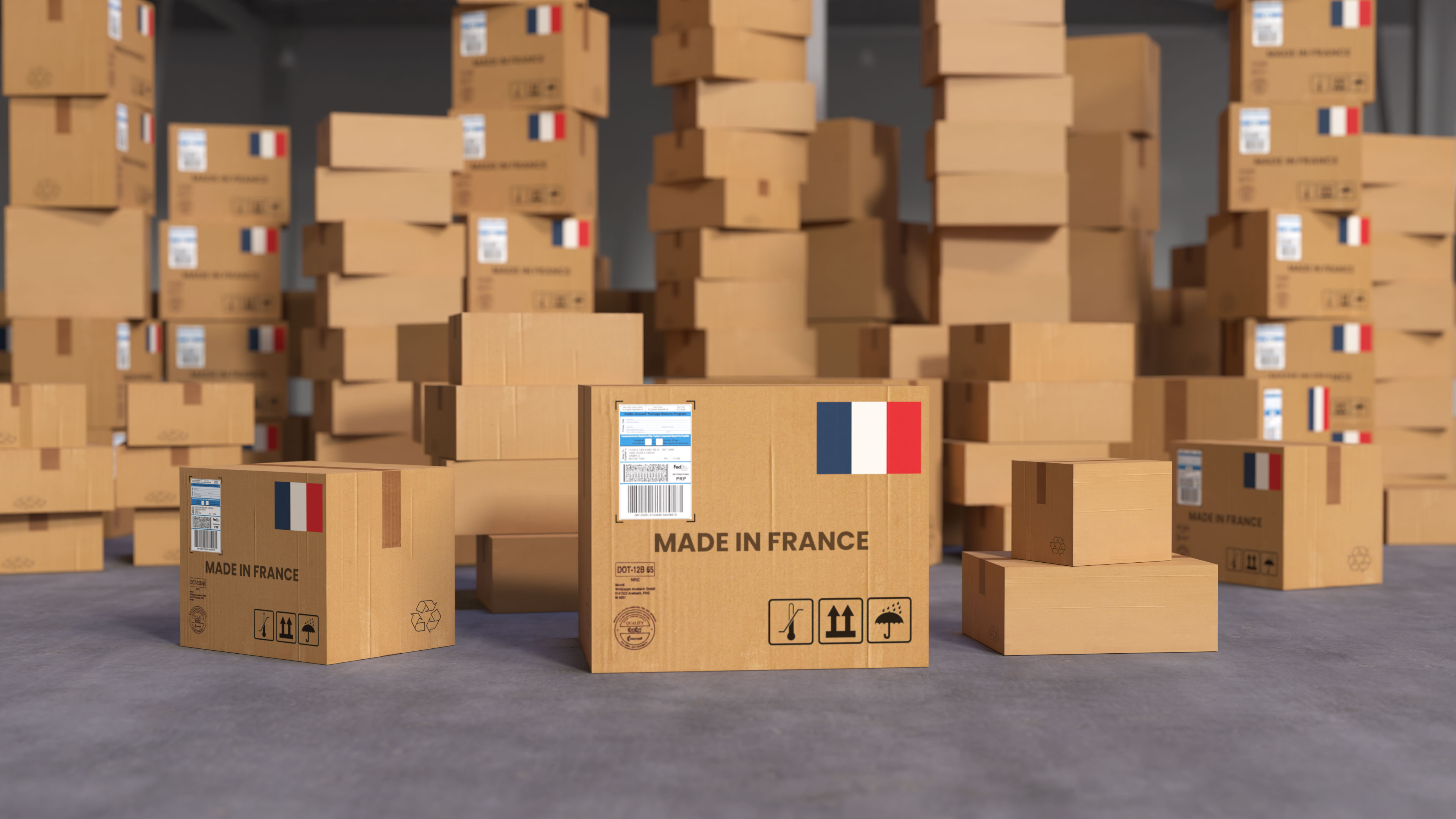 Made in France Cardboard Shipping Boxes