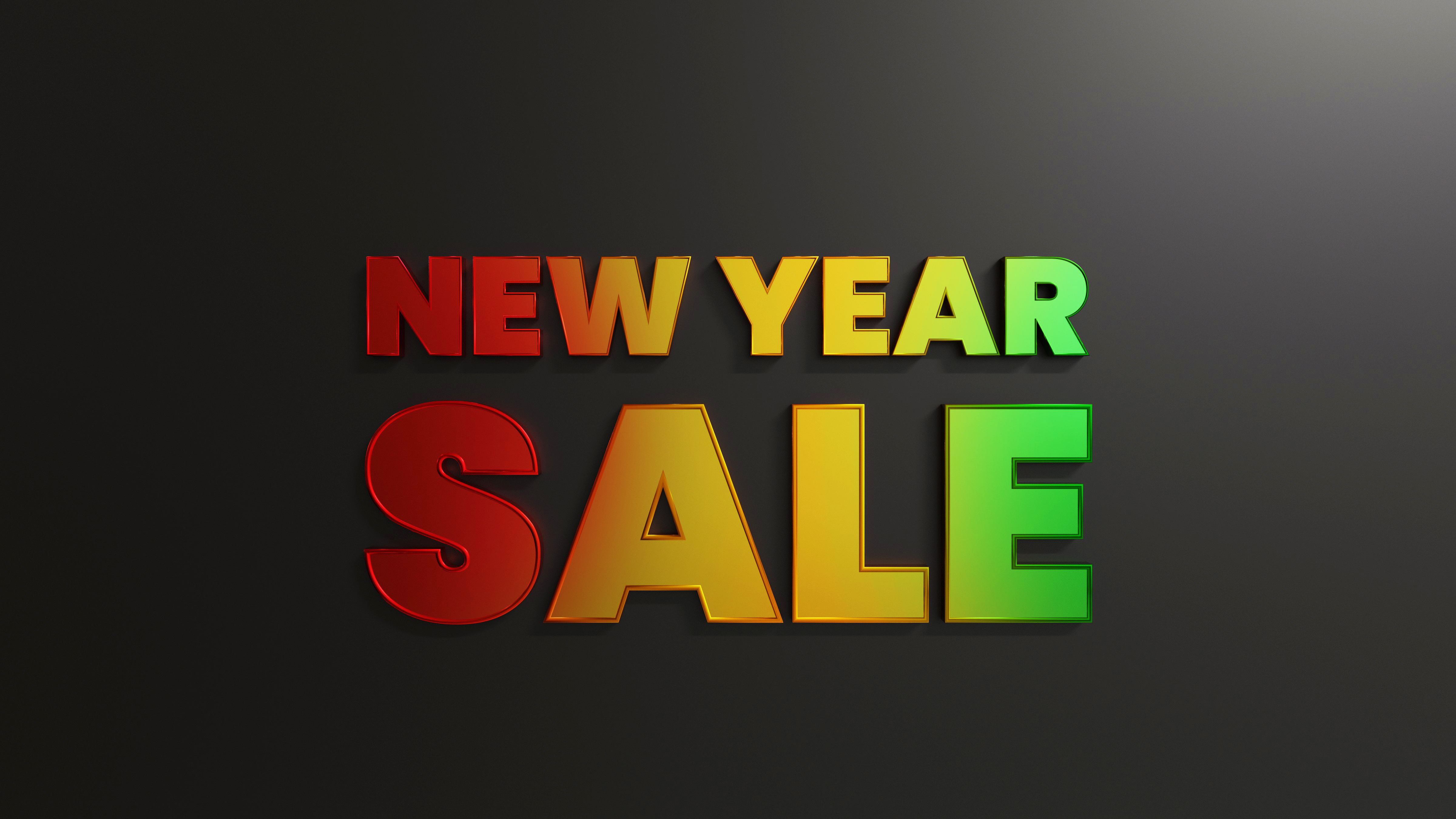 Red Gold Green New Year Sale With Dark Background