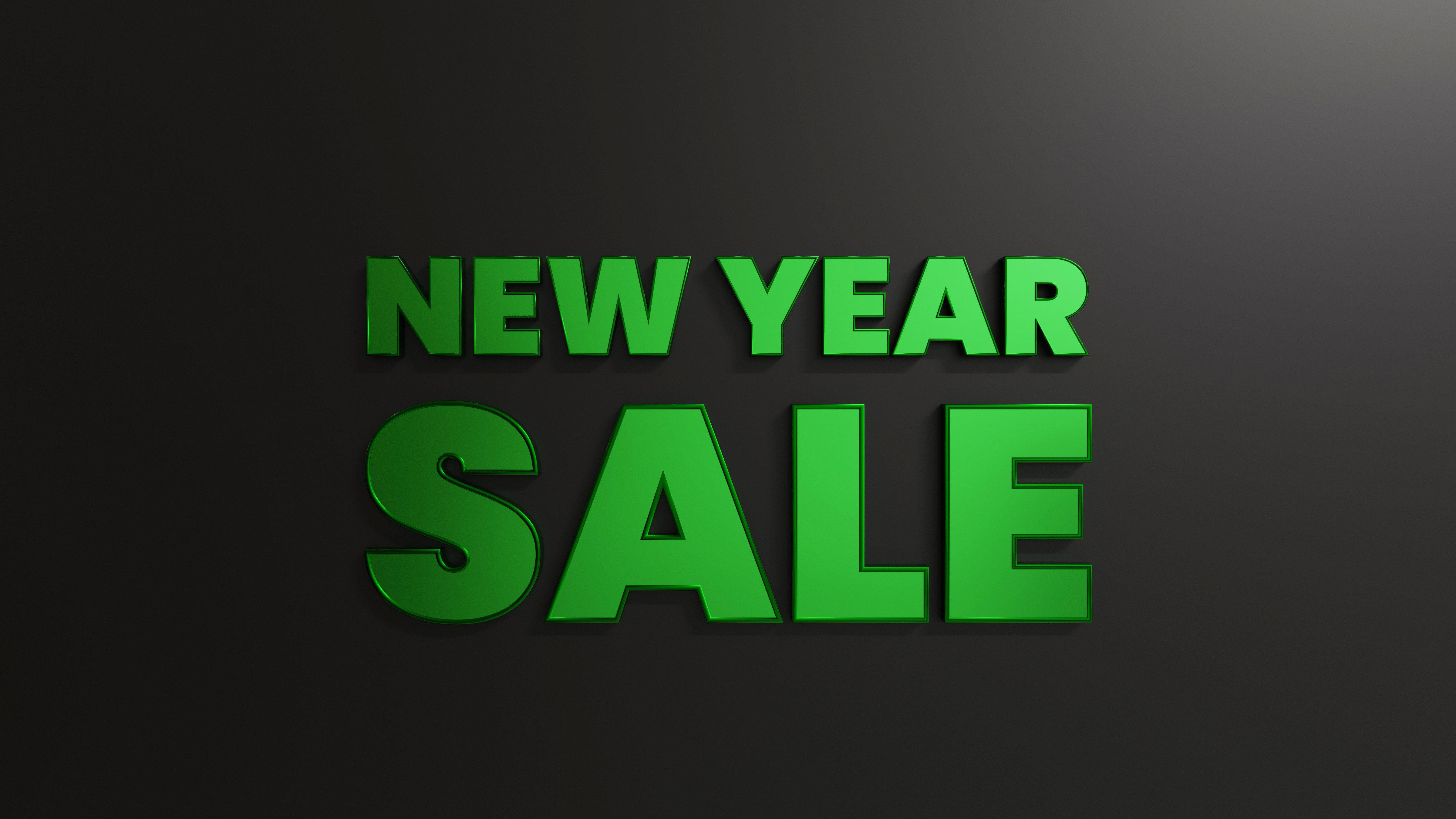 Green New Year Sale With Dark Background