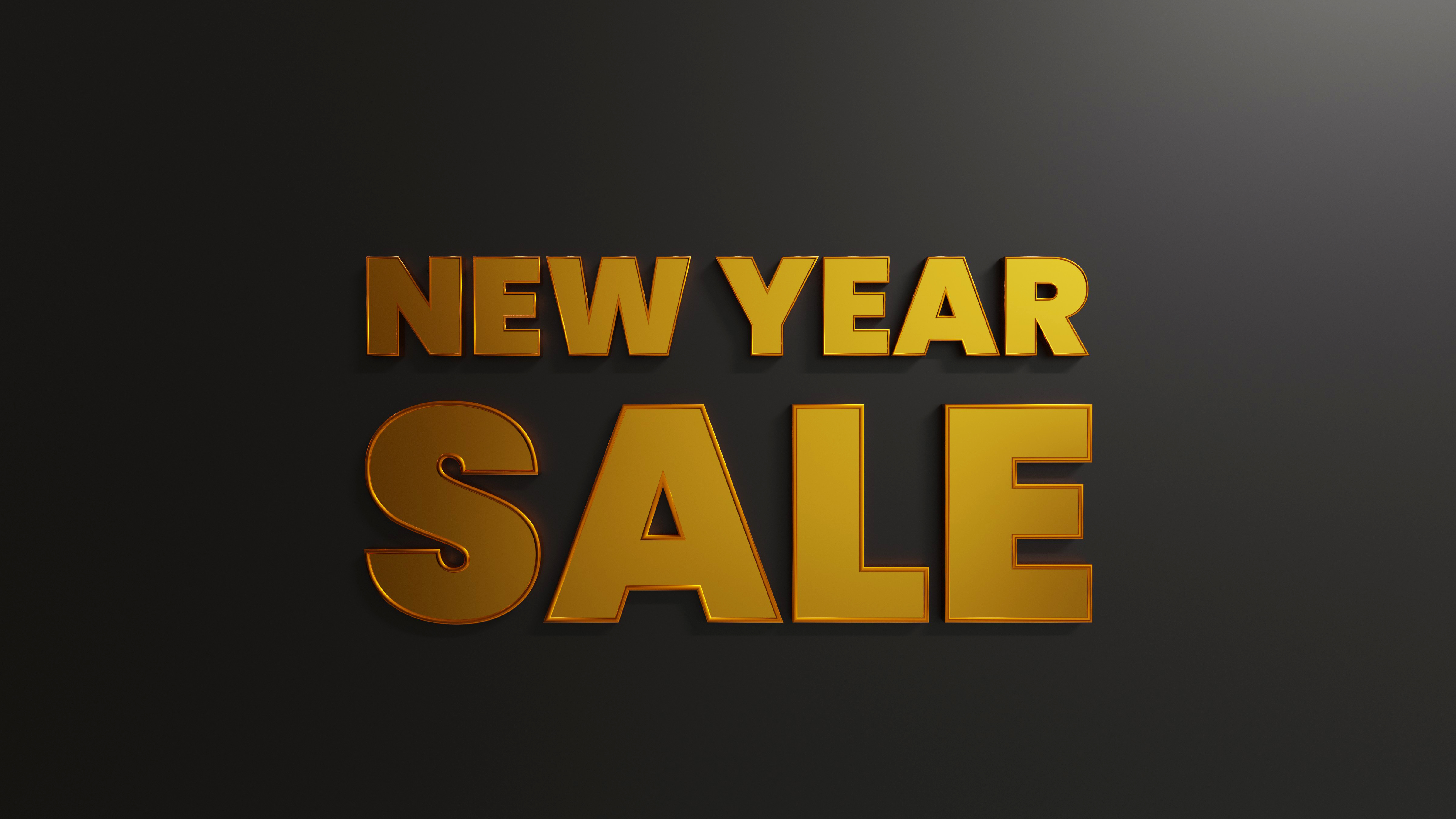 Gold New Year Sale With Dark Background