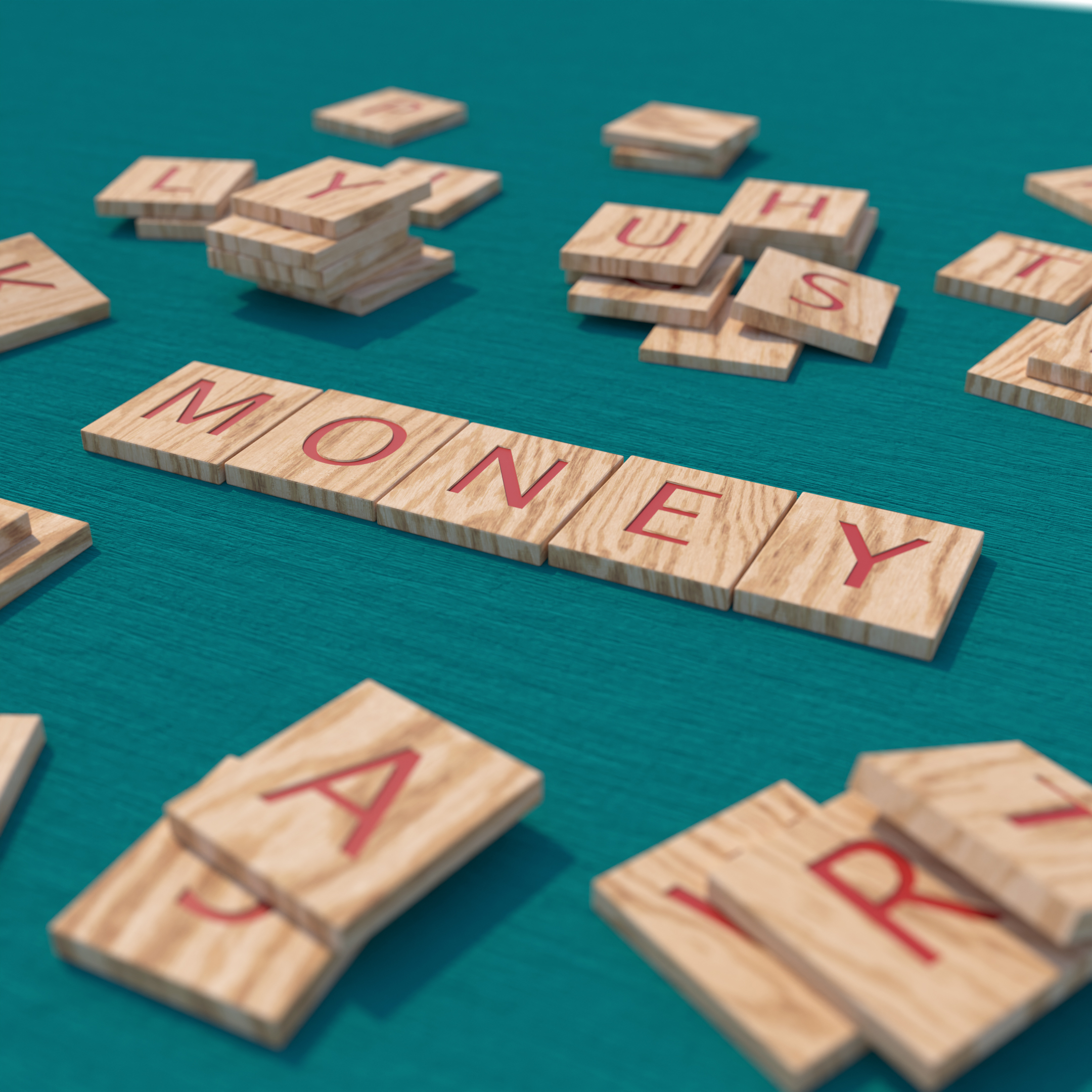 Wooden Scrabble Letters MONEY