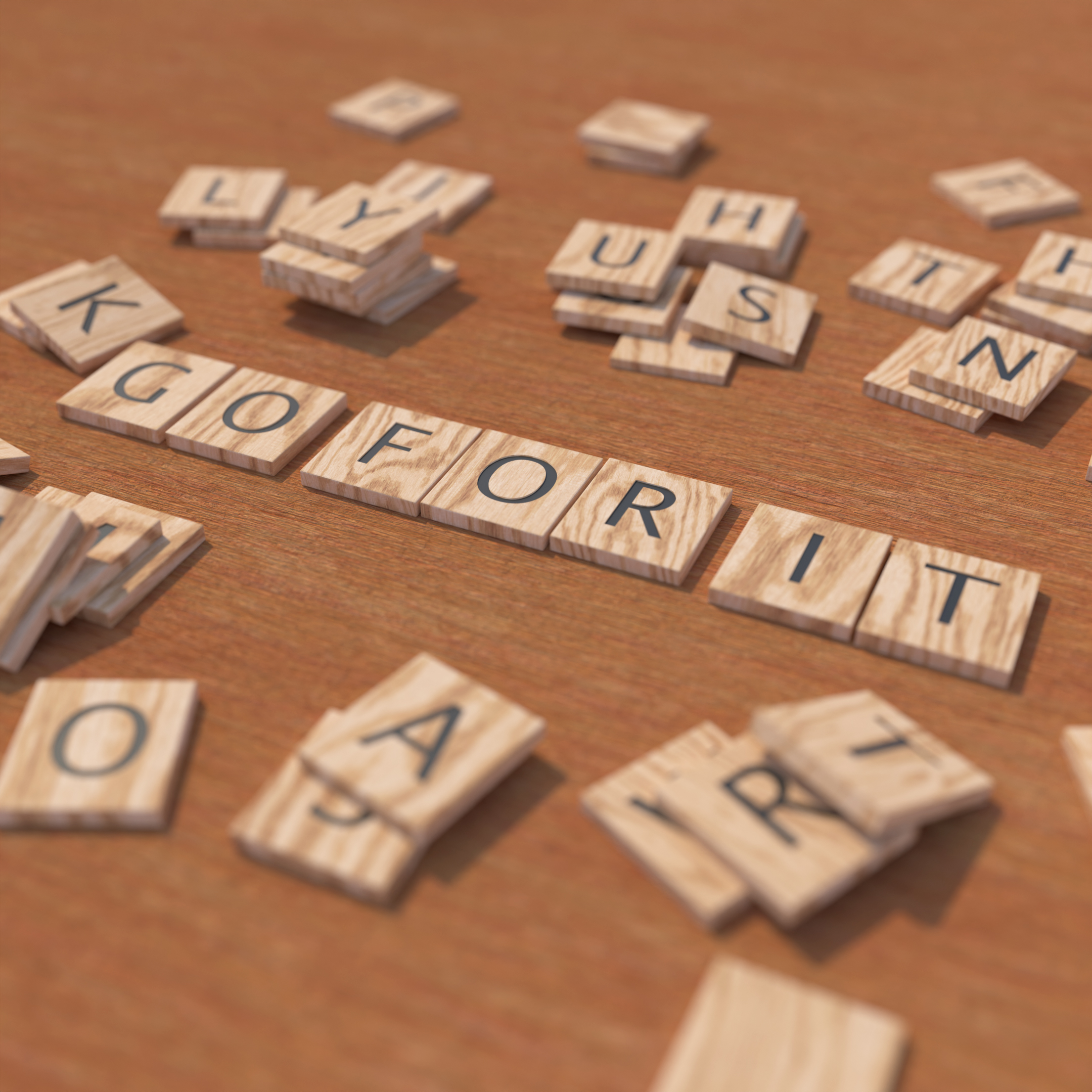 Wooden Scrabble Letters GO FOR IT