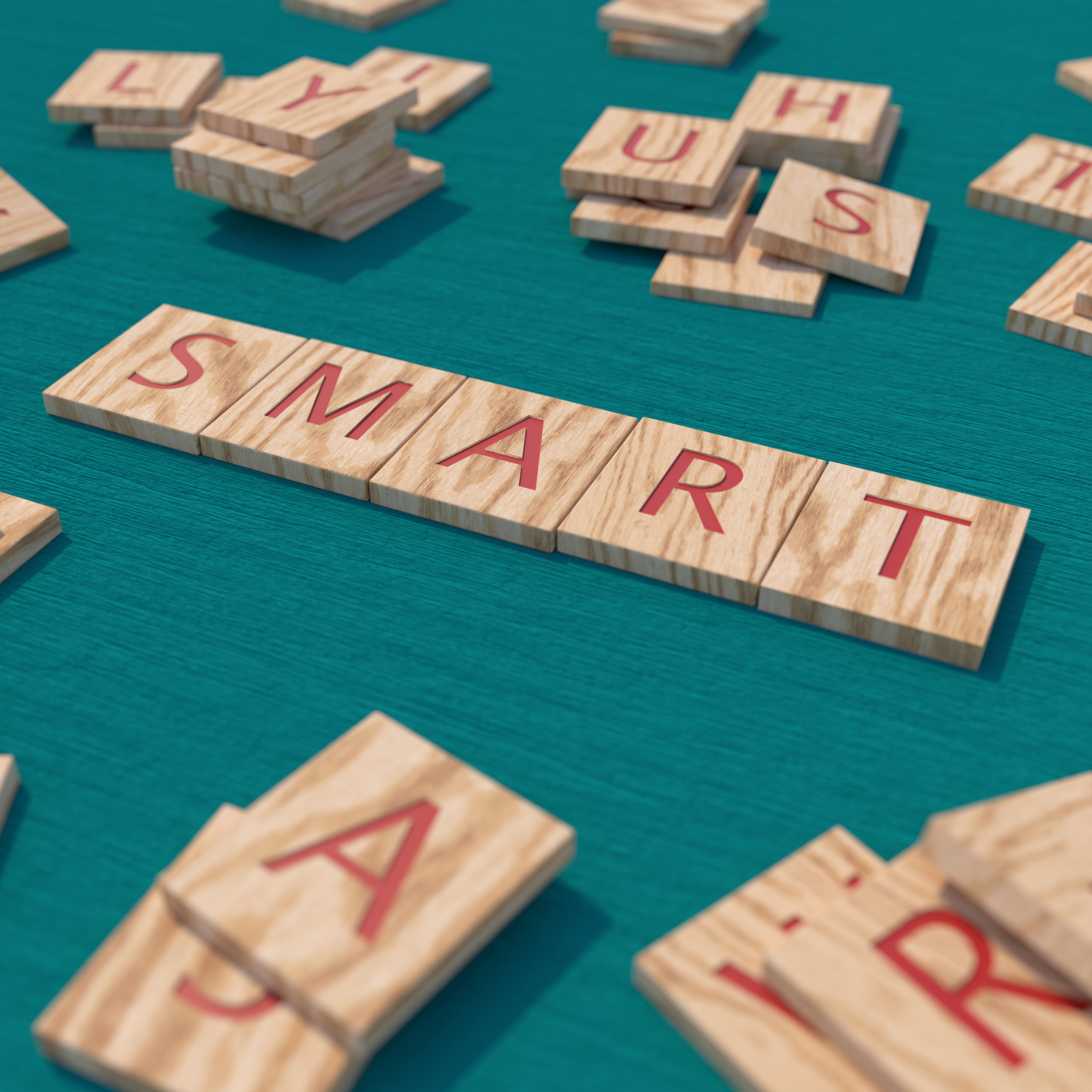 Wooden Scrabble Letters SMART