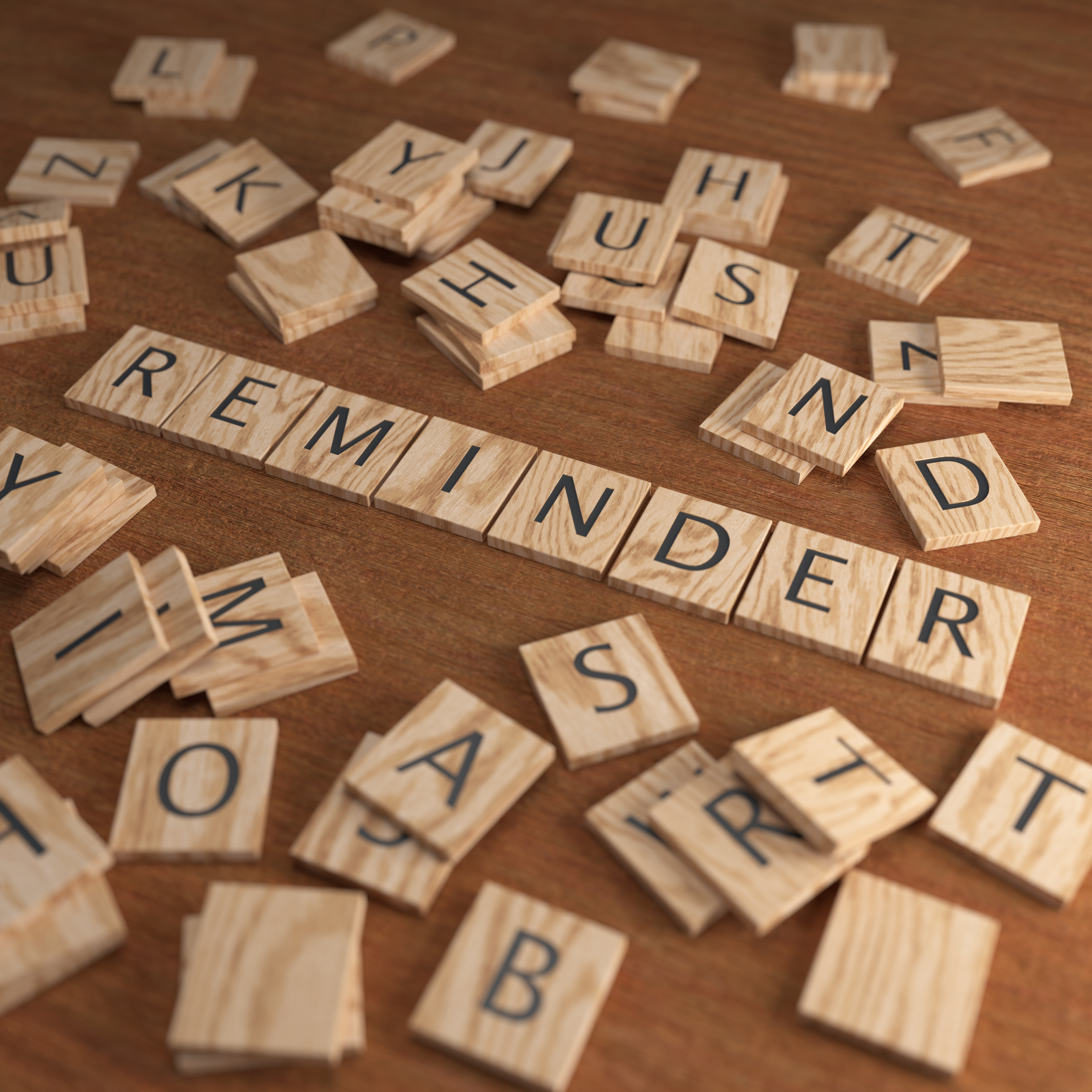 Scrabble Letters REMINDER