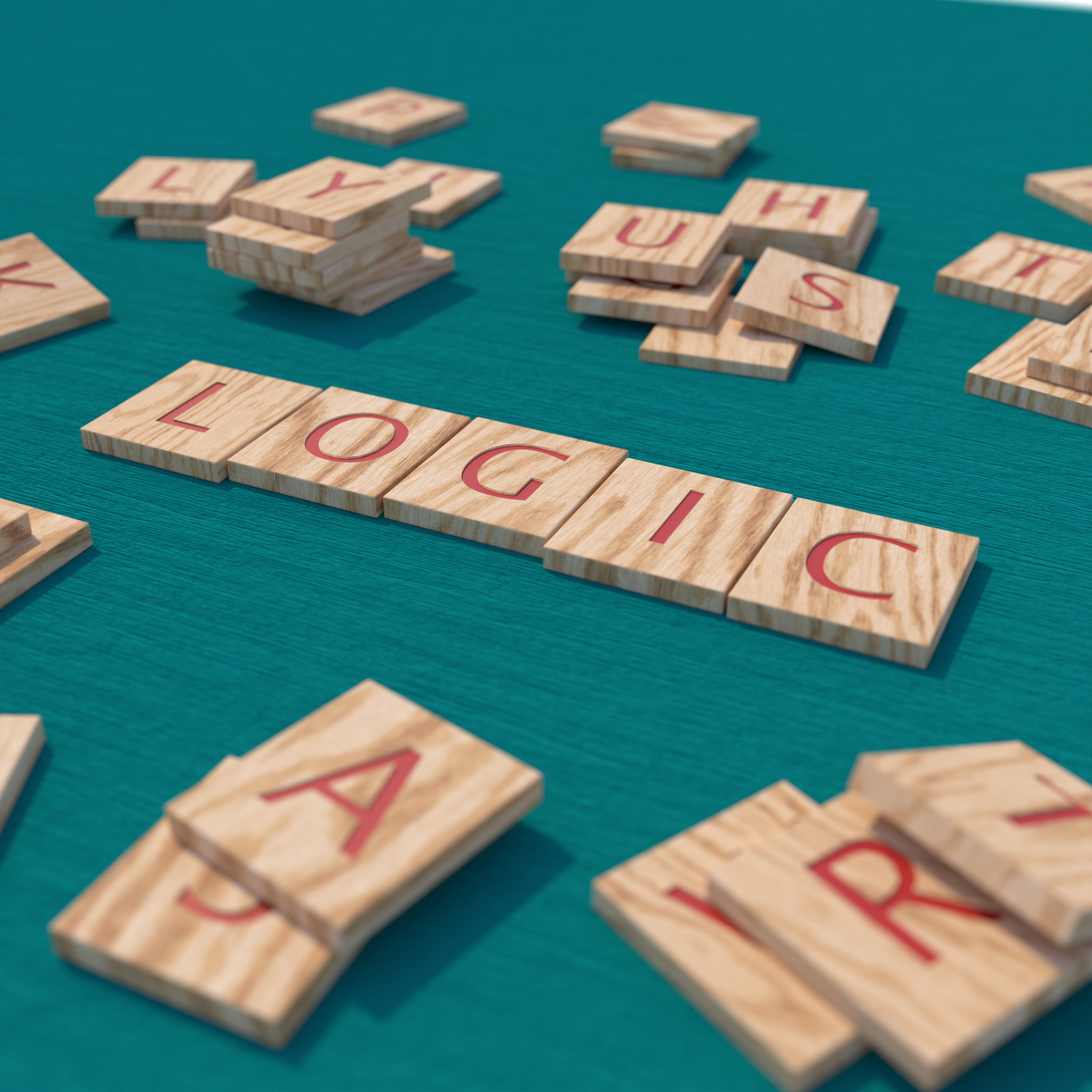 Wooden Scrabble Letters LOGIC