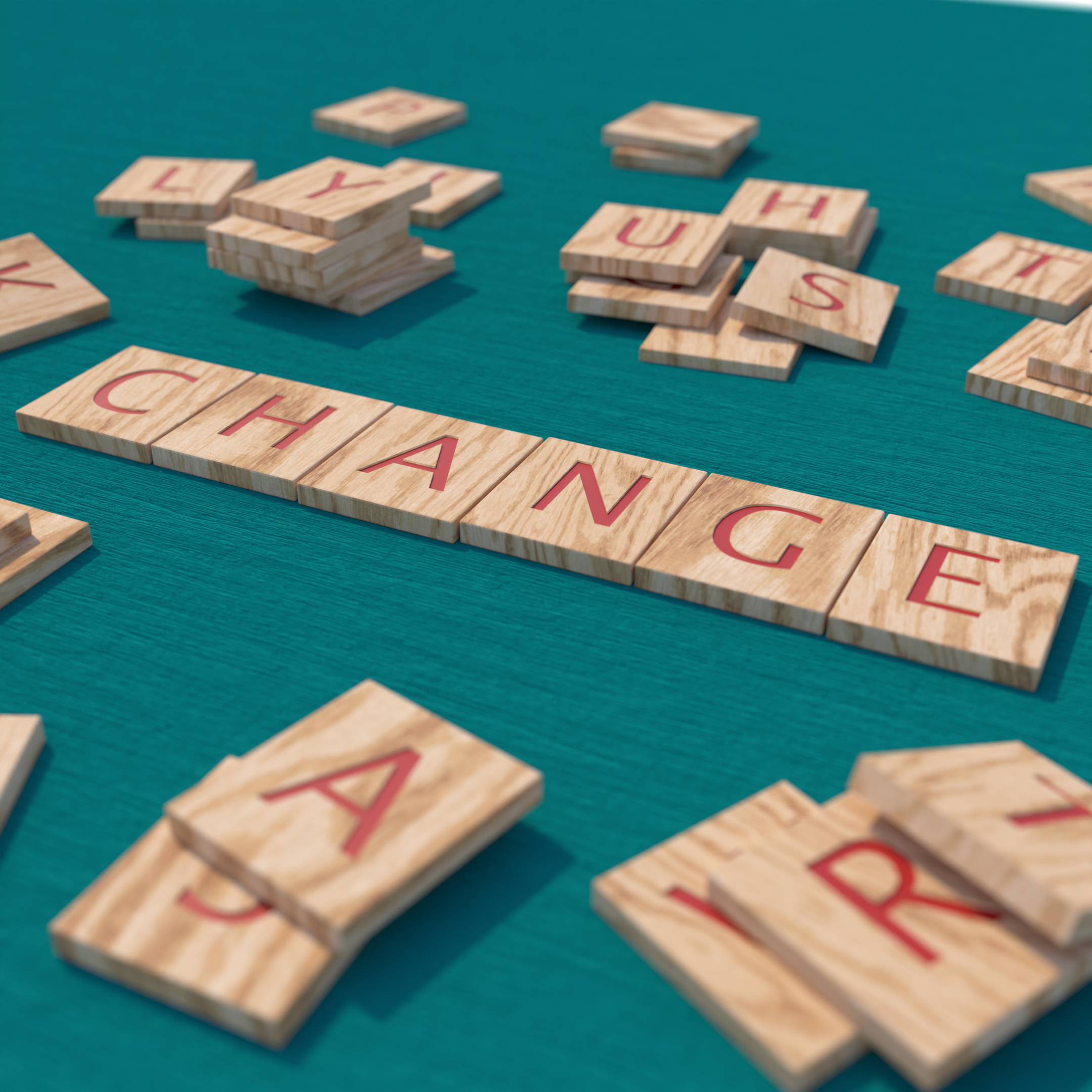 Wooden Scrabble Letters CHANGE