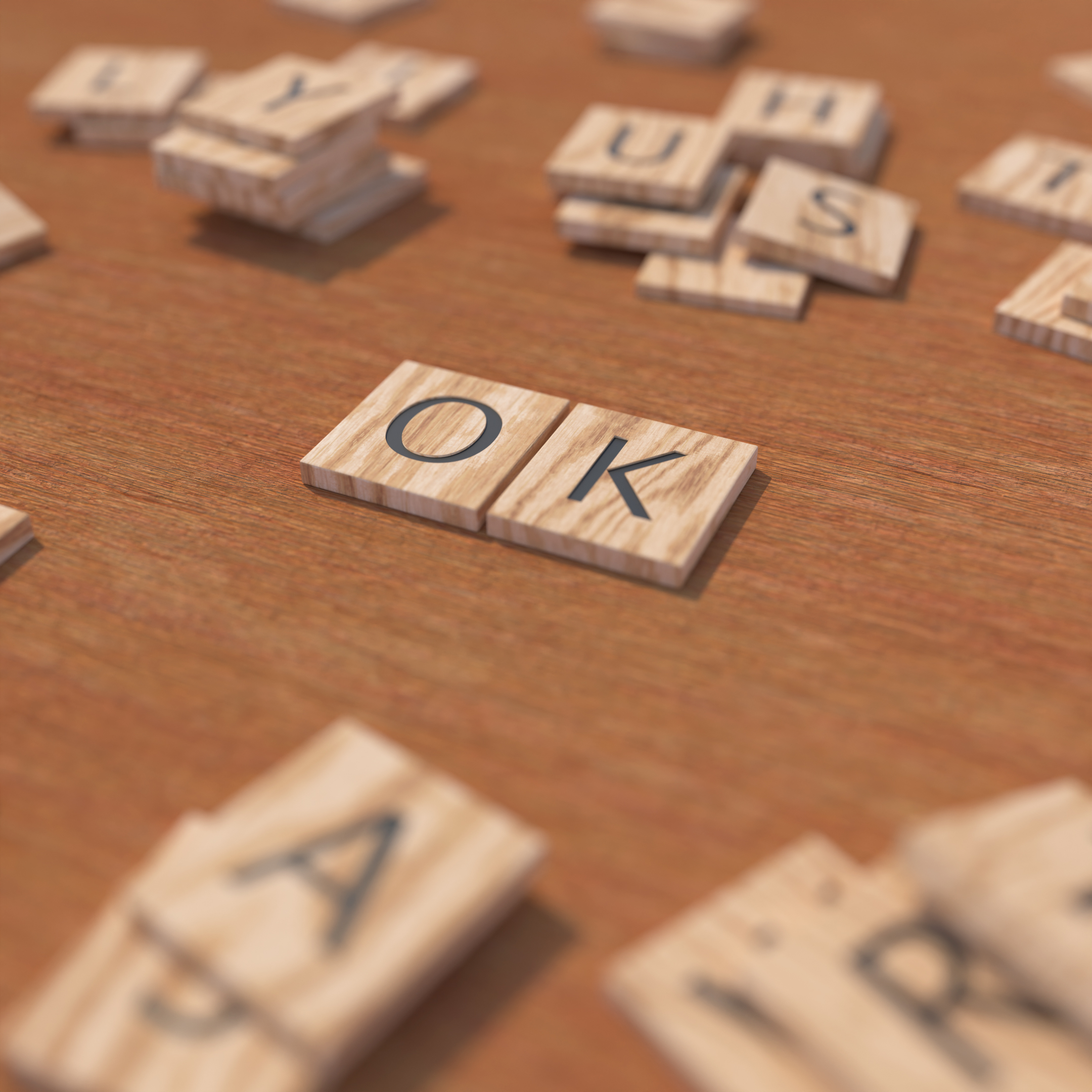 Wooden Scrabble Letters OK