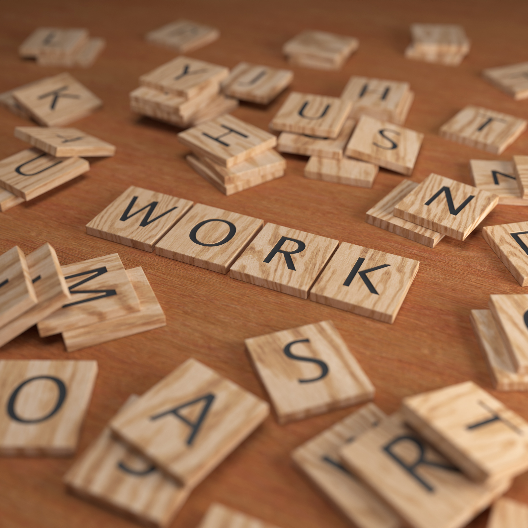 Wooden Scrabble Letters WORK