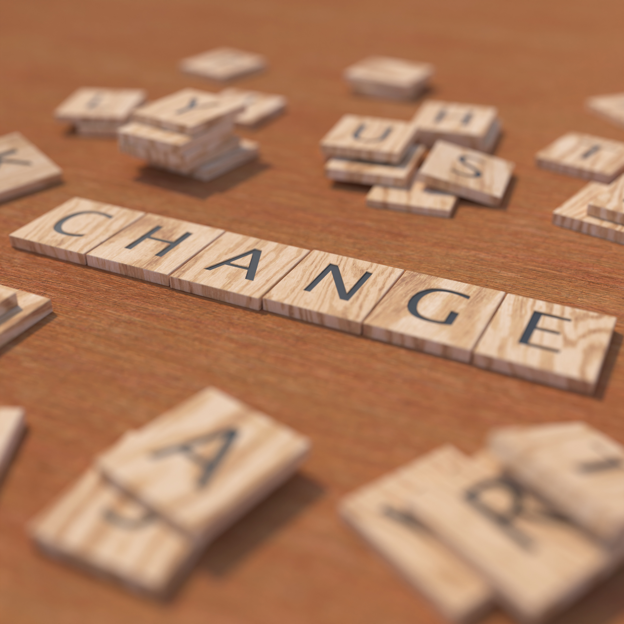 Wooden Scrabble Letters CHANGE (2)