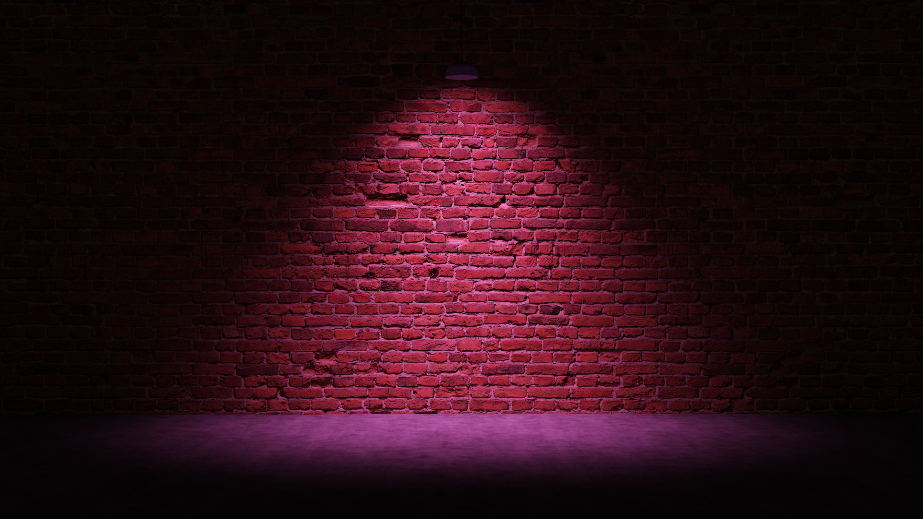 Brick Wall With Pink Light