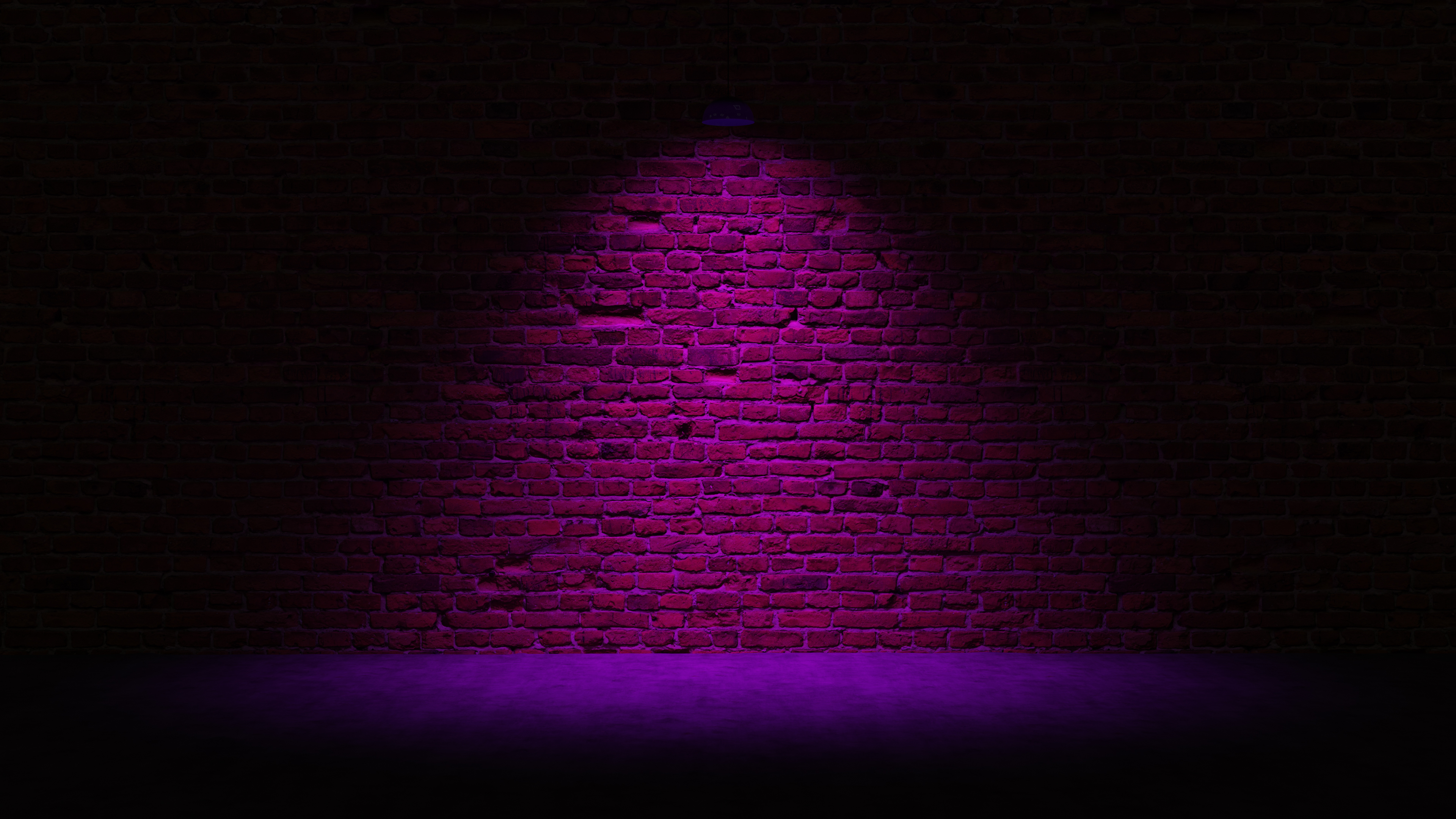 Brick Wall With Purple Light