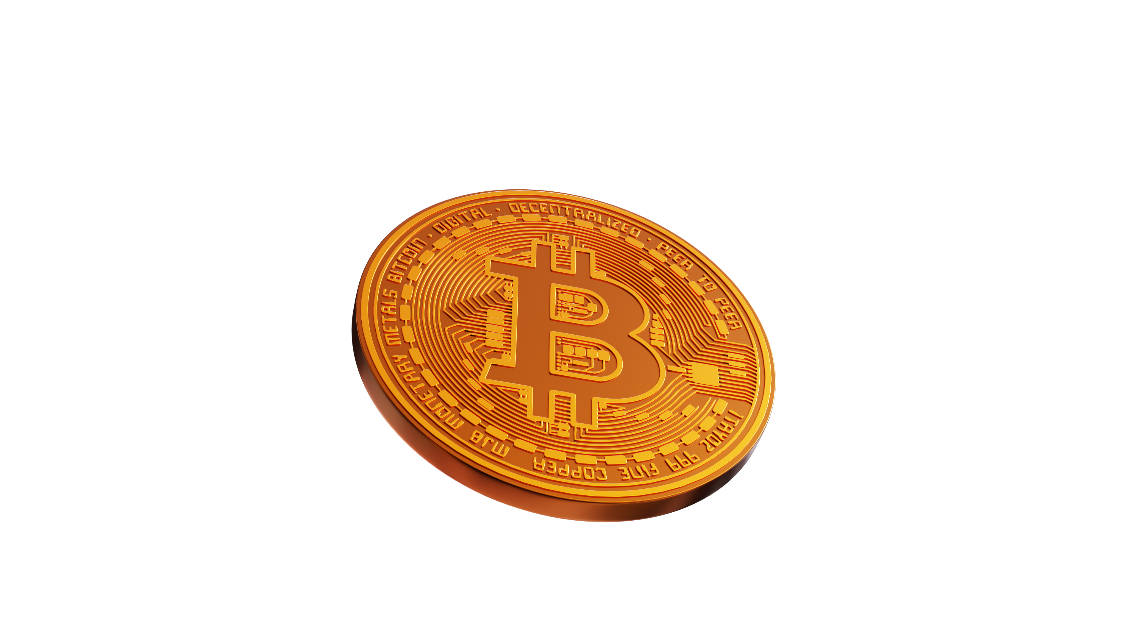 Single Bitcoin With White Background