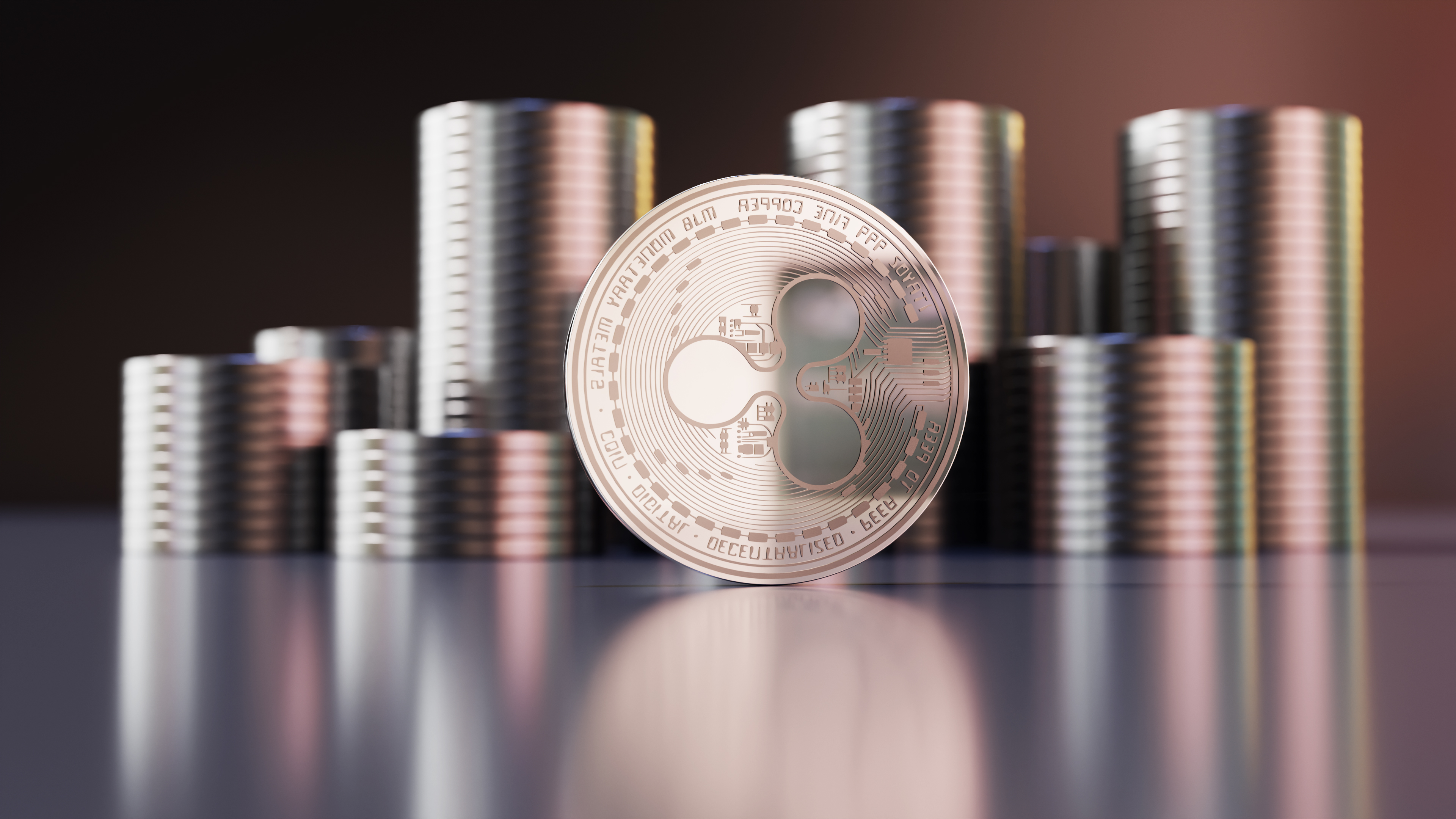 Silver Ripple With Coins In The Background