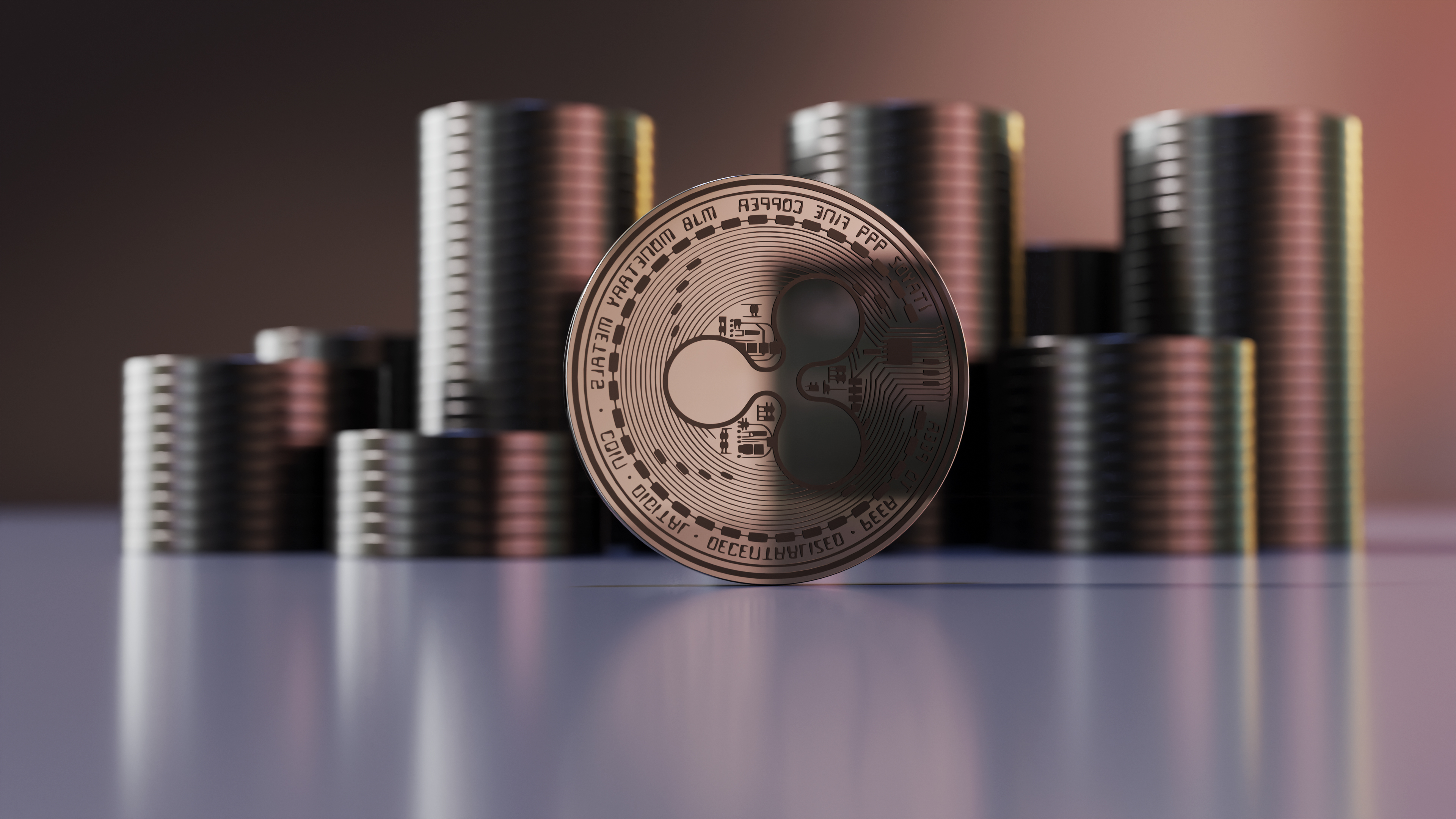 Black Ripples With Coins In The Background