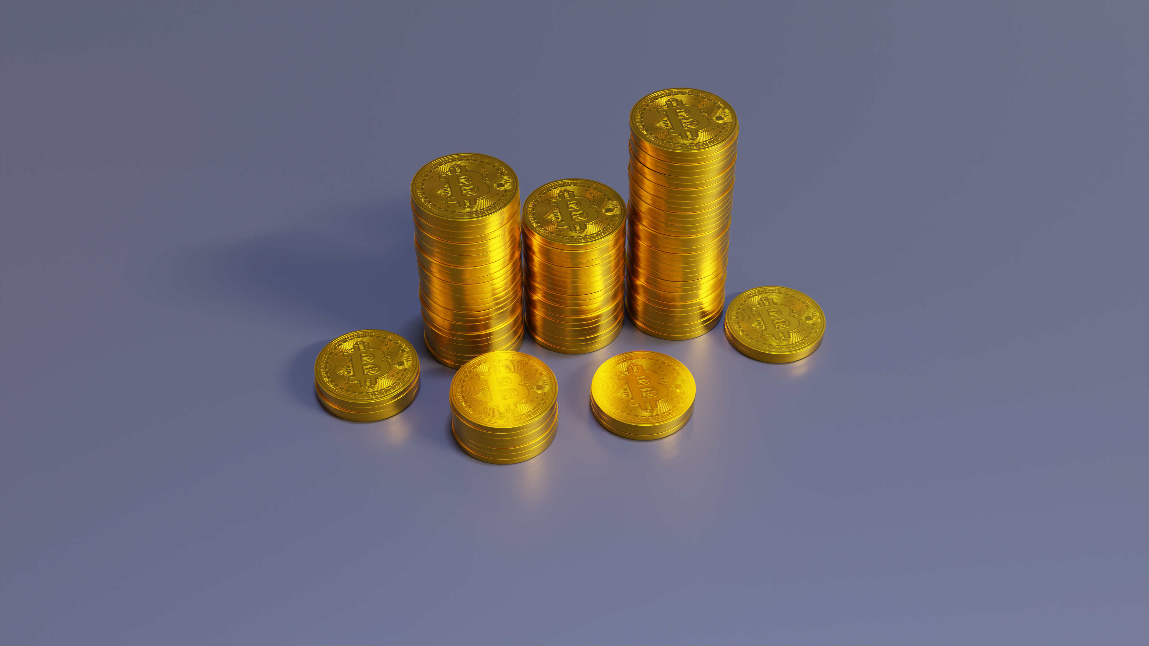 Stacked Golden Bitcoins Cryptocurrencies-1