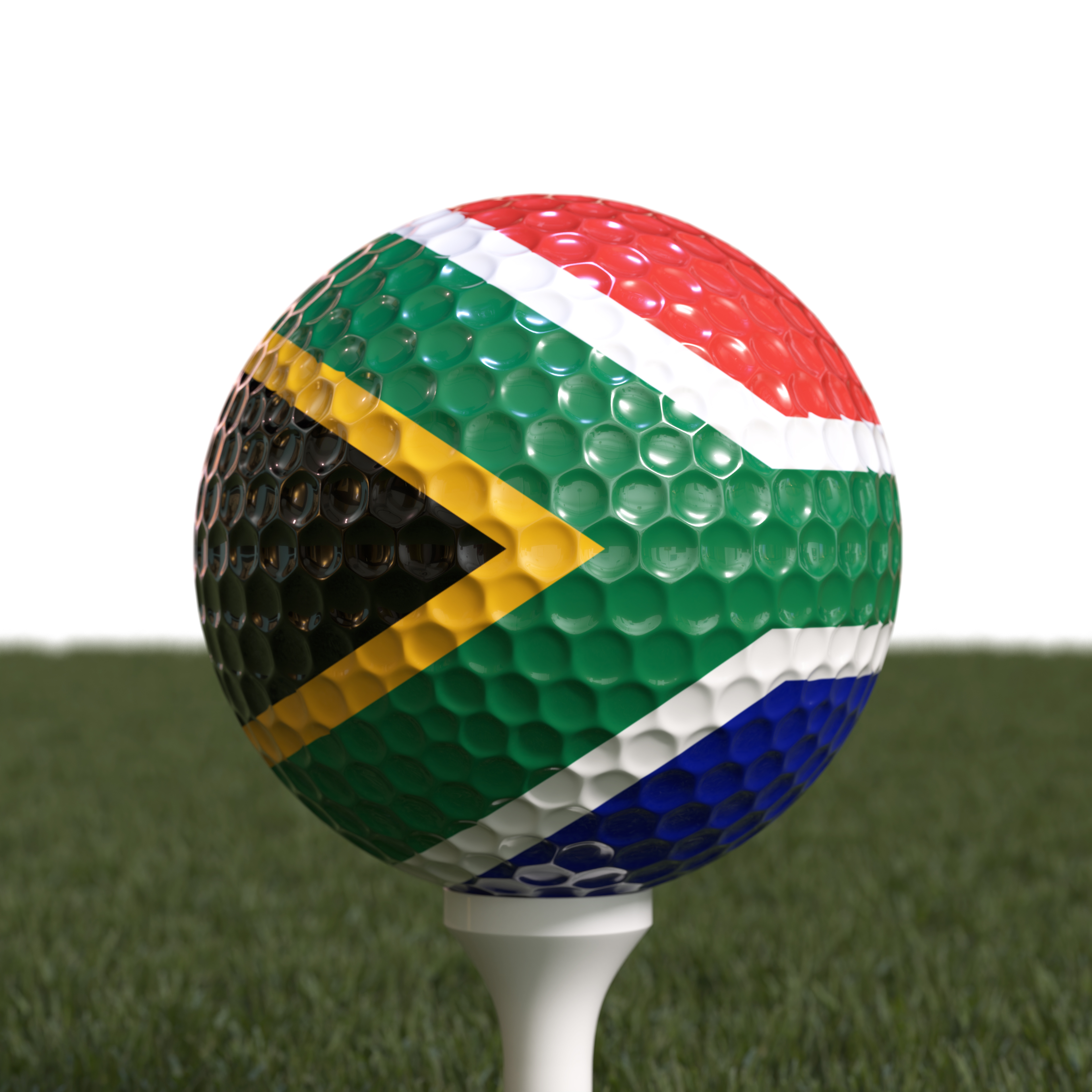 Golf Ball With The Flag Of South Africa
