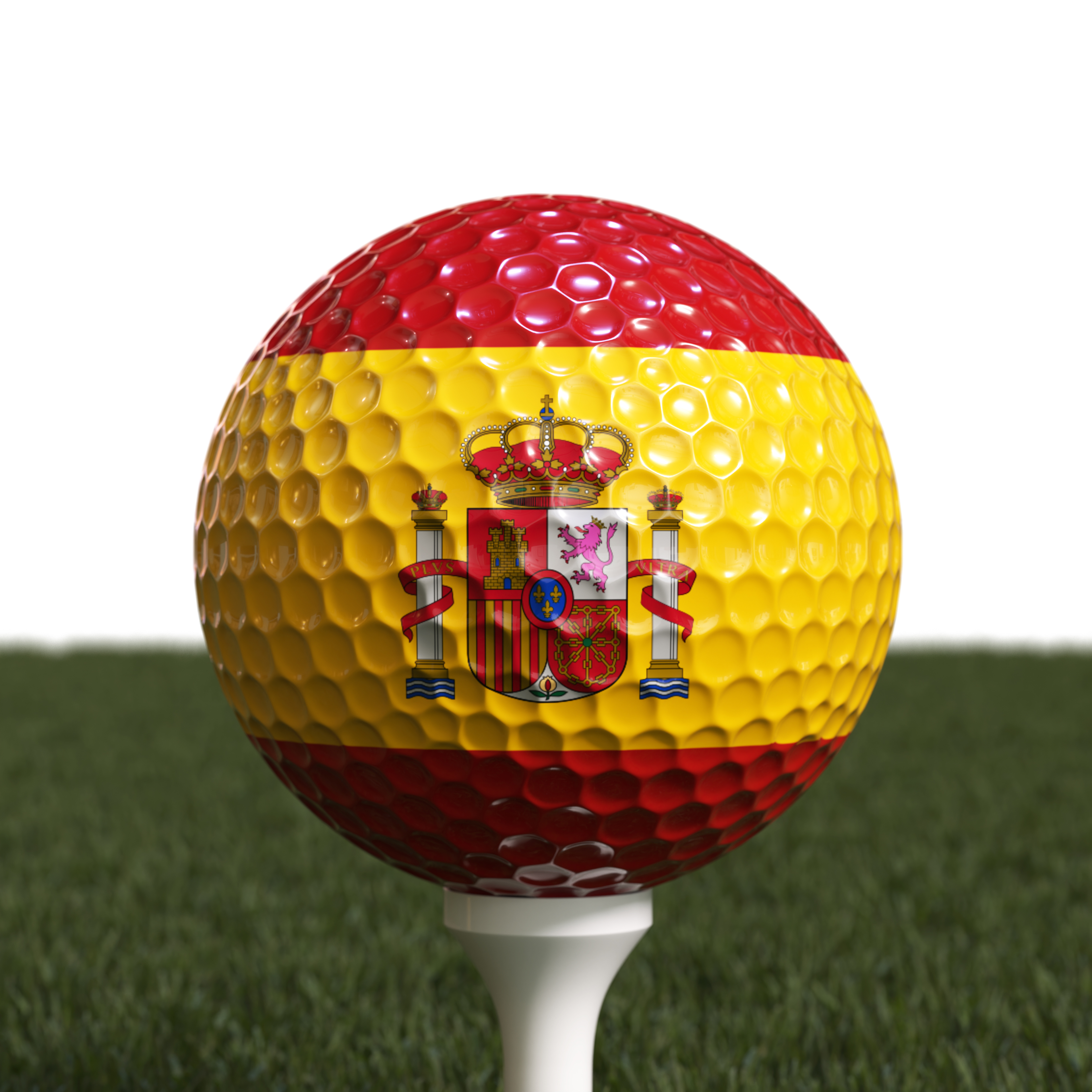 Golf Ball With The Flag Of Spain