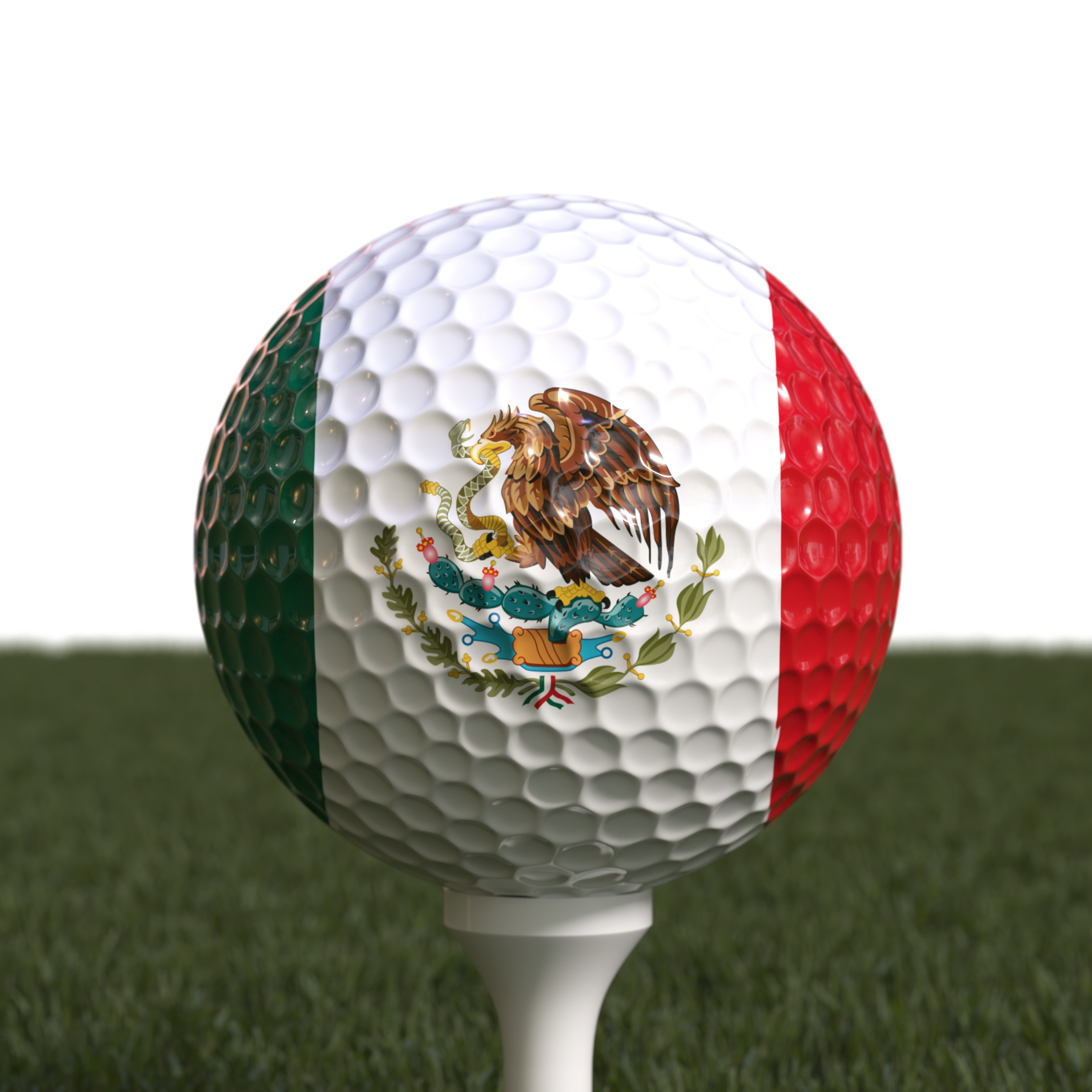 Golf Ball With The Flag Of Mexico