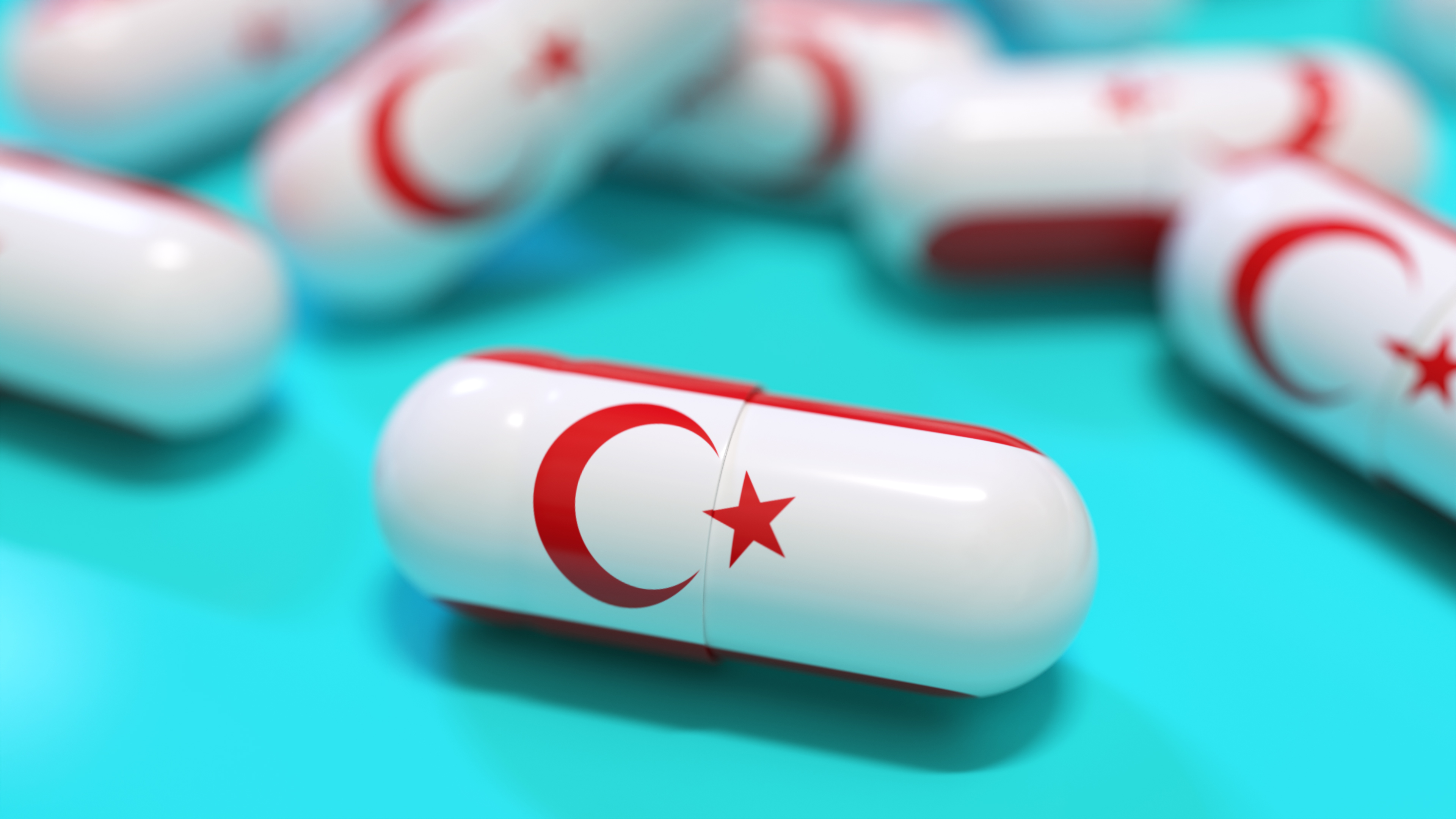 Medical Capsule With The Flag Of Northern Cyprus