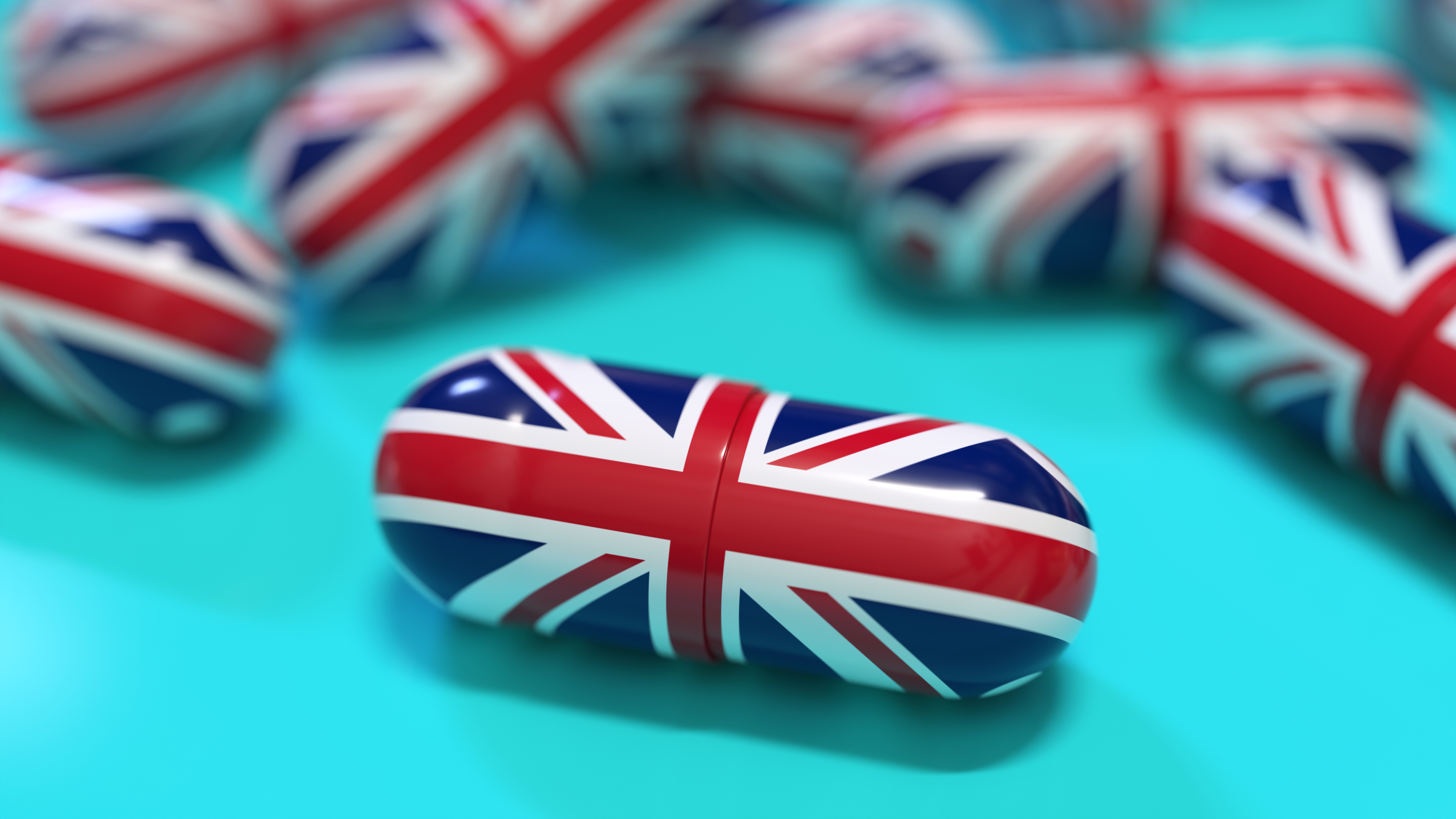 Medical Capsule With The Flag Of United Kingdom