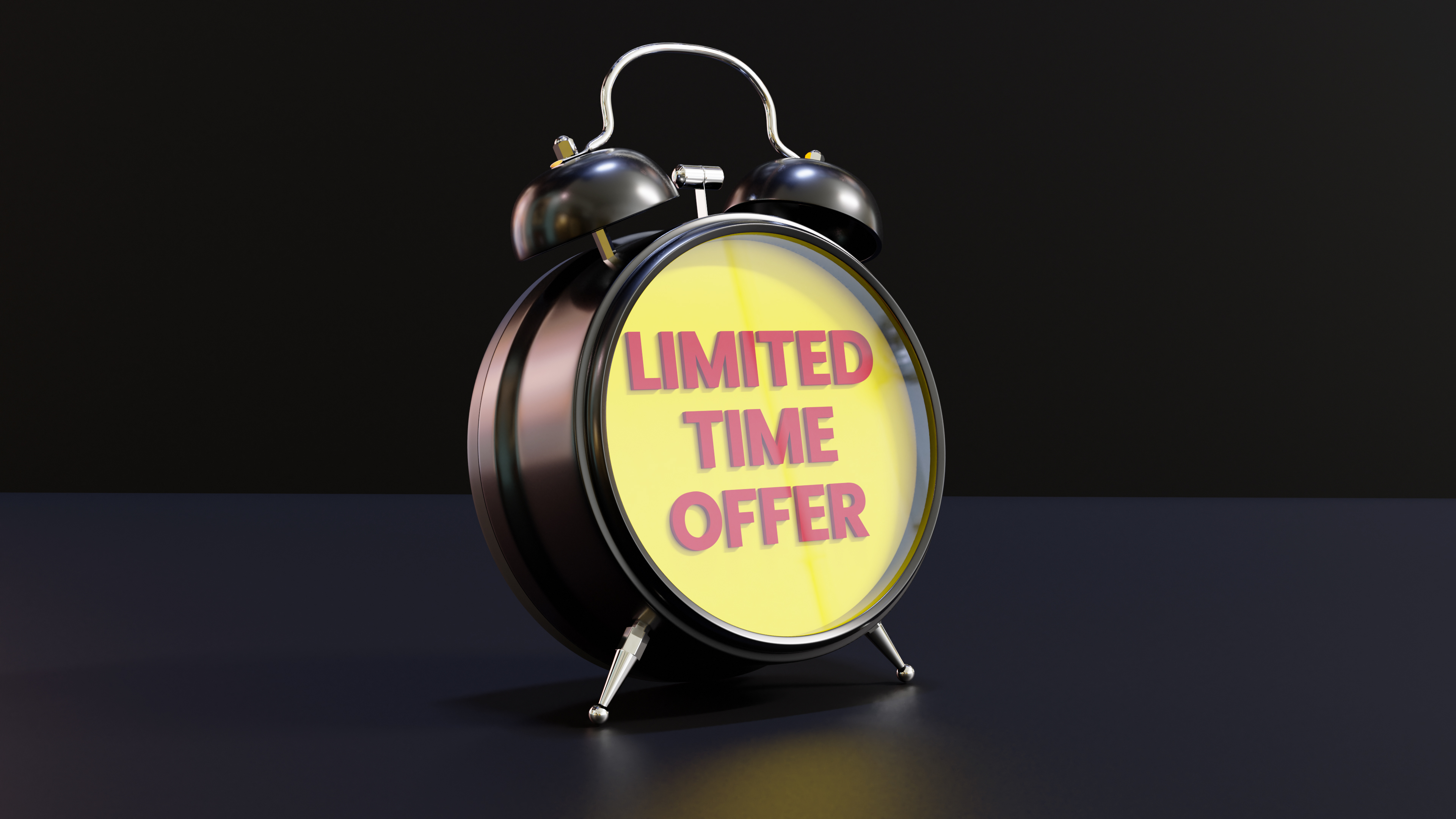Analog Alarm Clock With Limited Time Offer Text-1