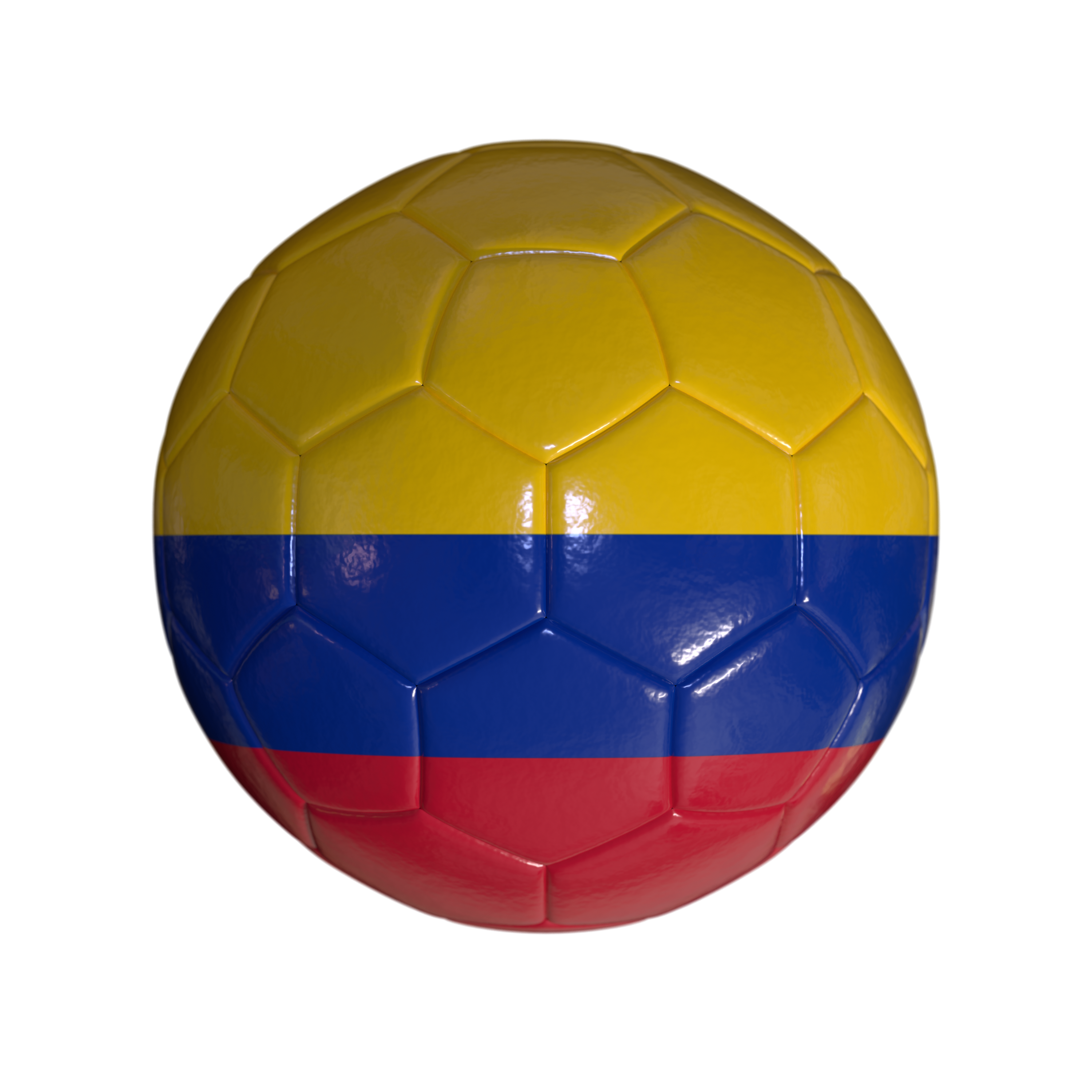 Flag Of Colombia On Soccer Ball And Transparent Background
