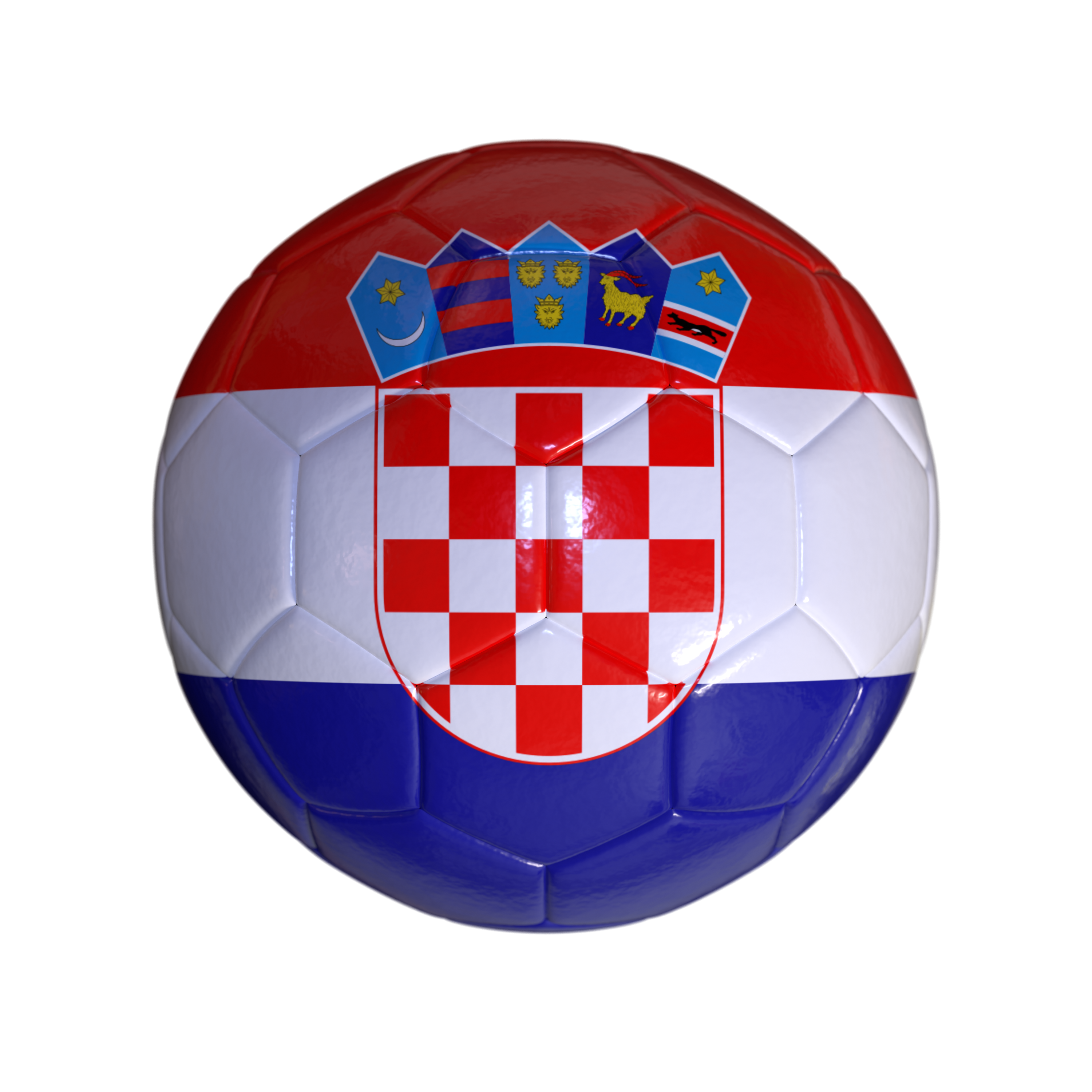 Flag Of Croatia On Soccer Ball And Transparent Background