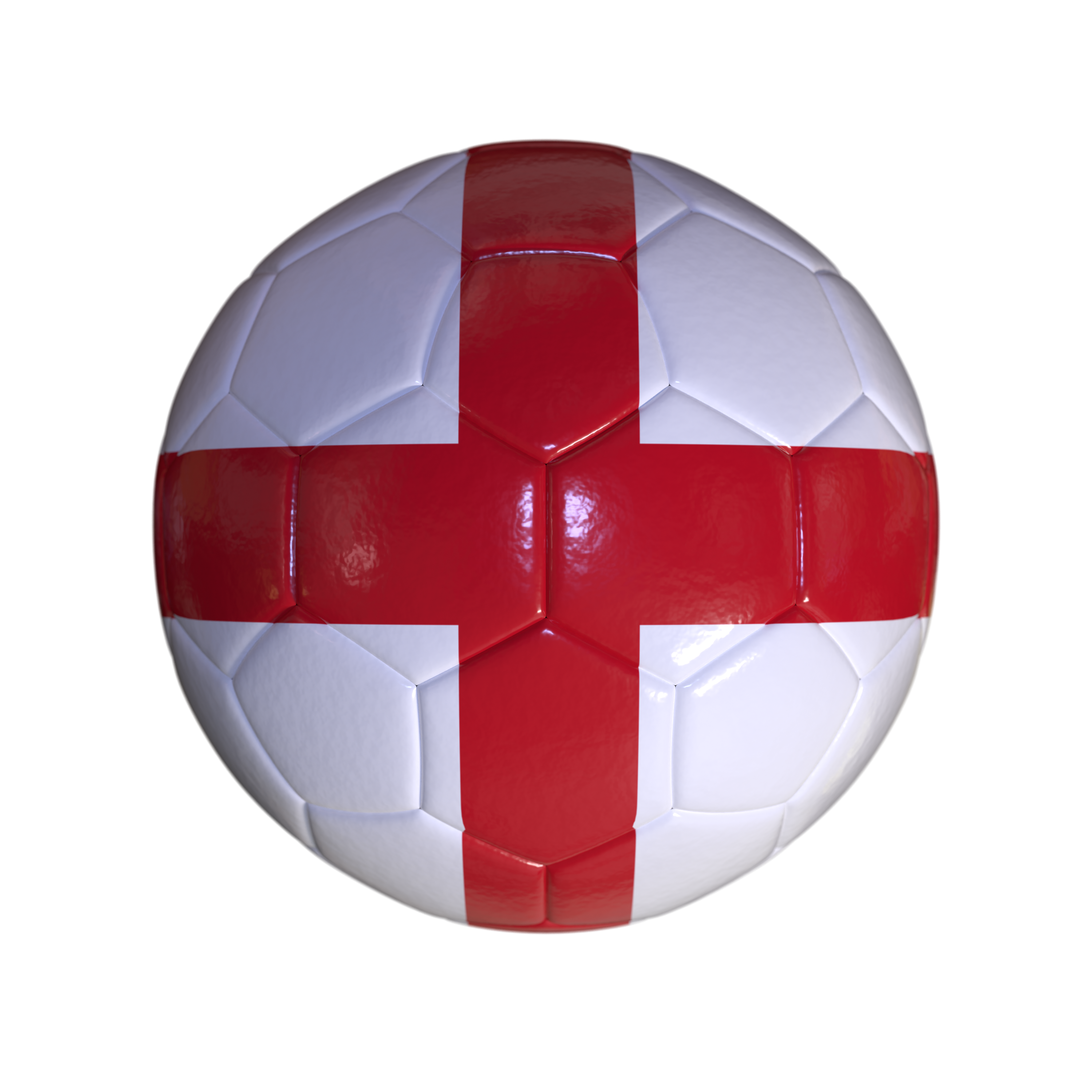Flag Of England On Soccer Ball And Transparent Background
