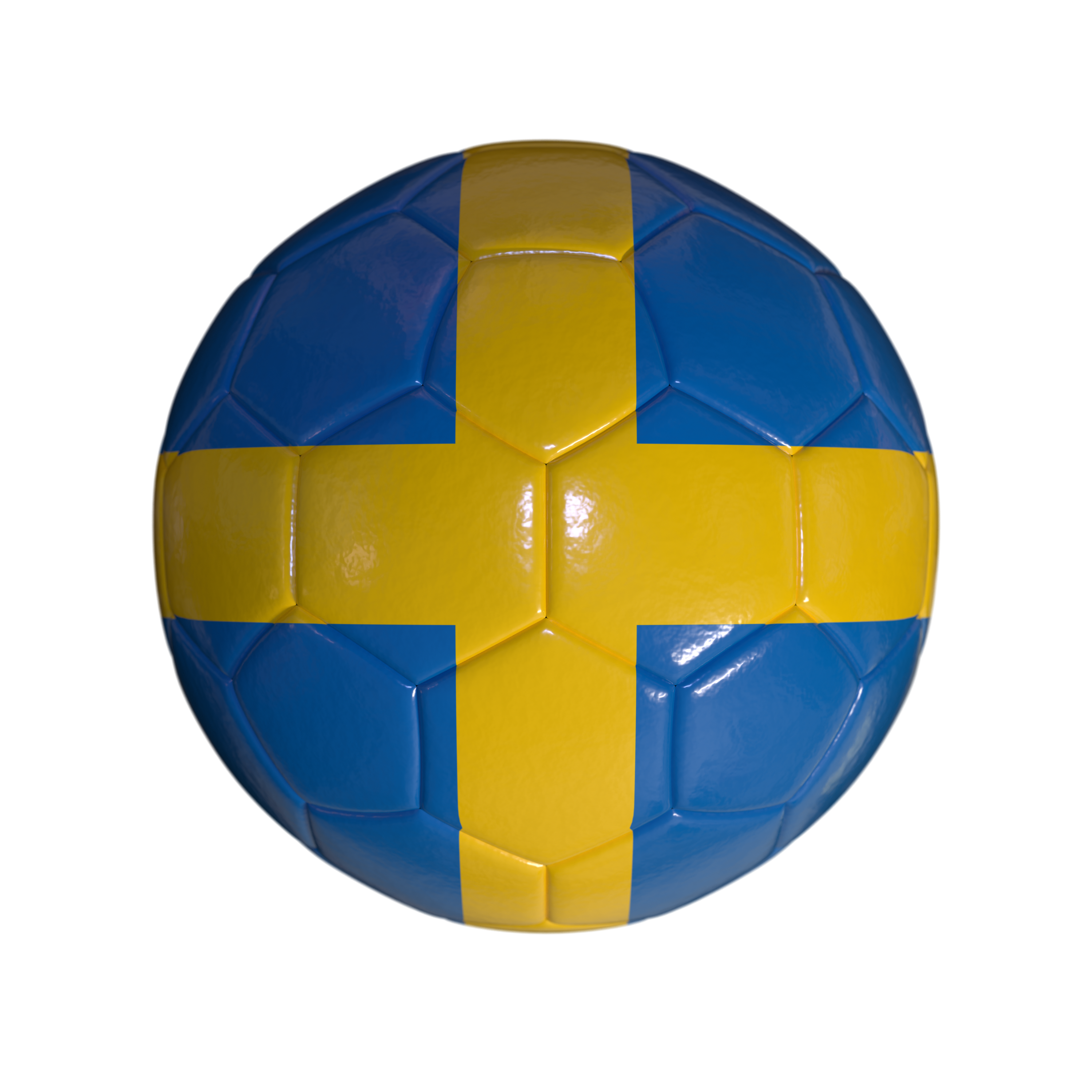 Flag Of Sweden On Soccer Ball And Transparent Background