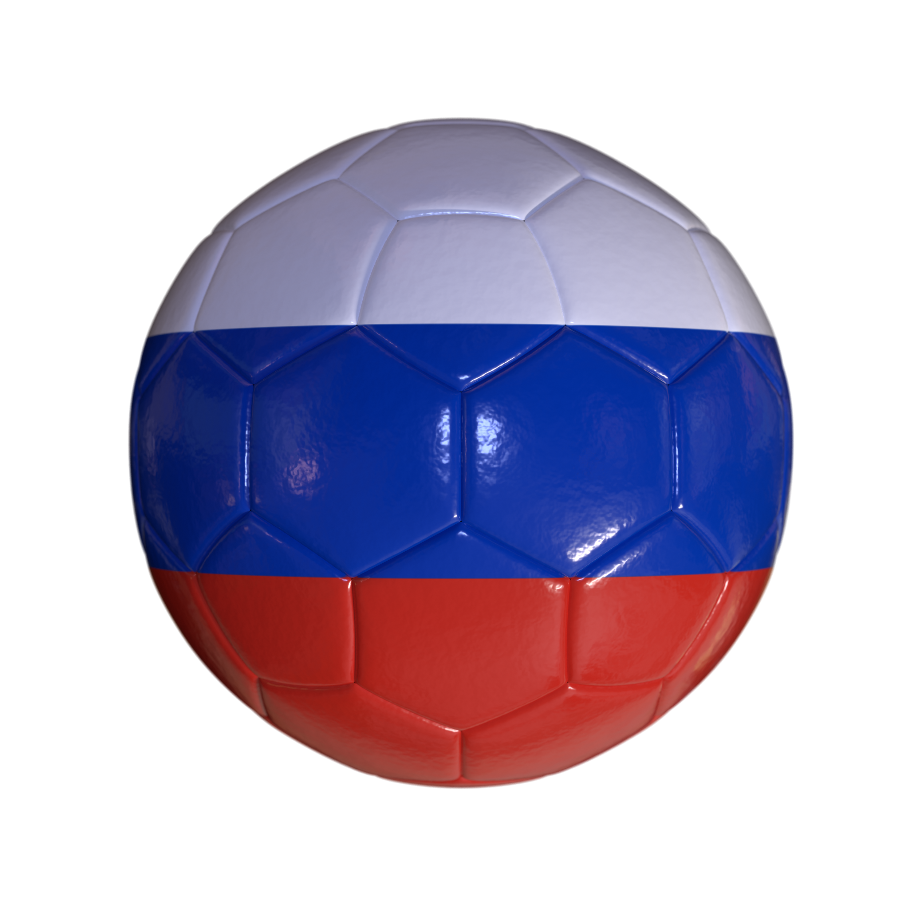 Flag Of Russia On Soccer Ball And Transparent Background