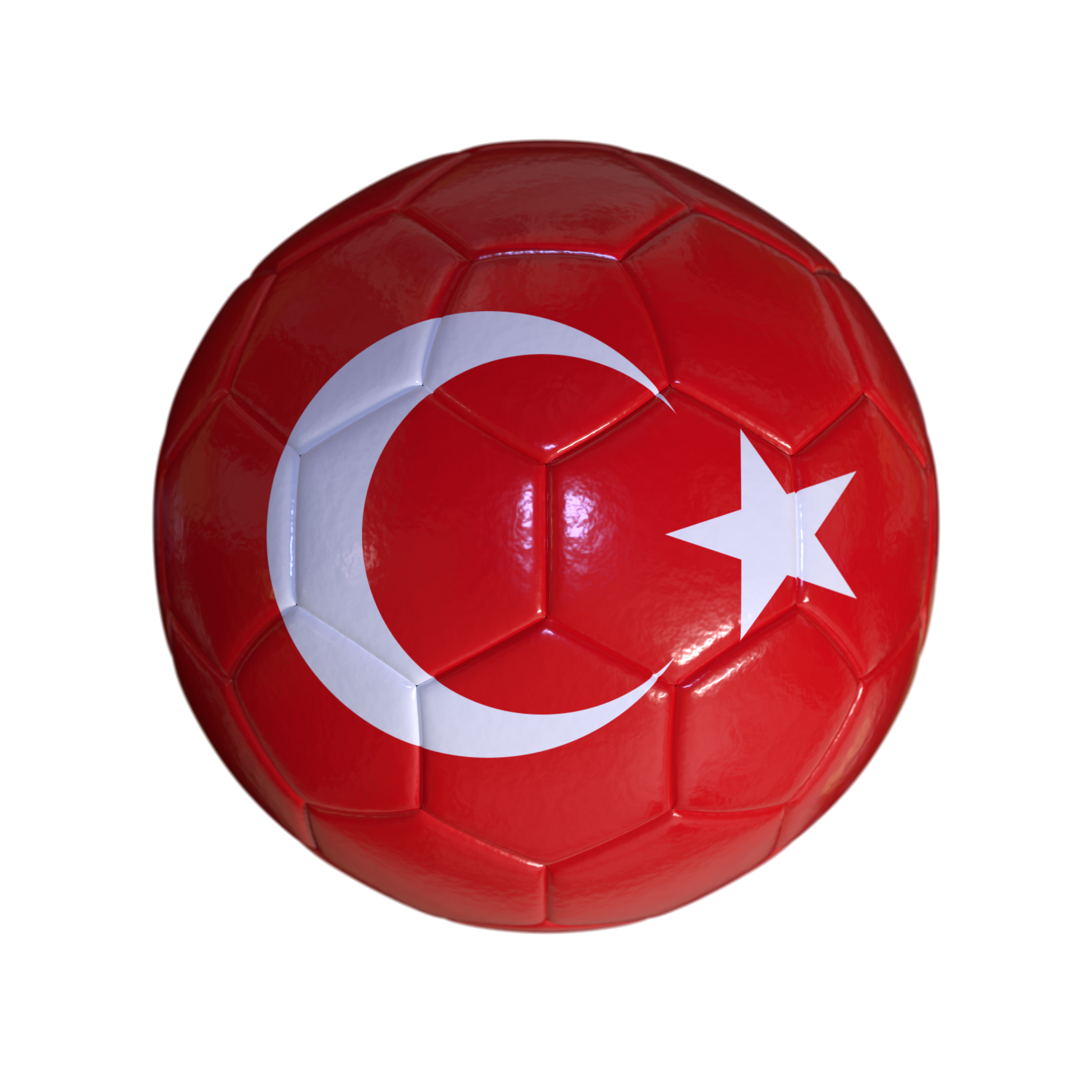 Flag Of Turkey On Soccer Ball And Transparent Background