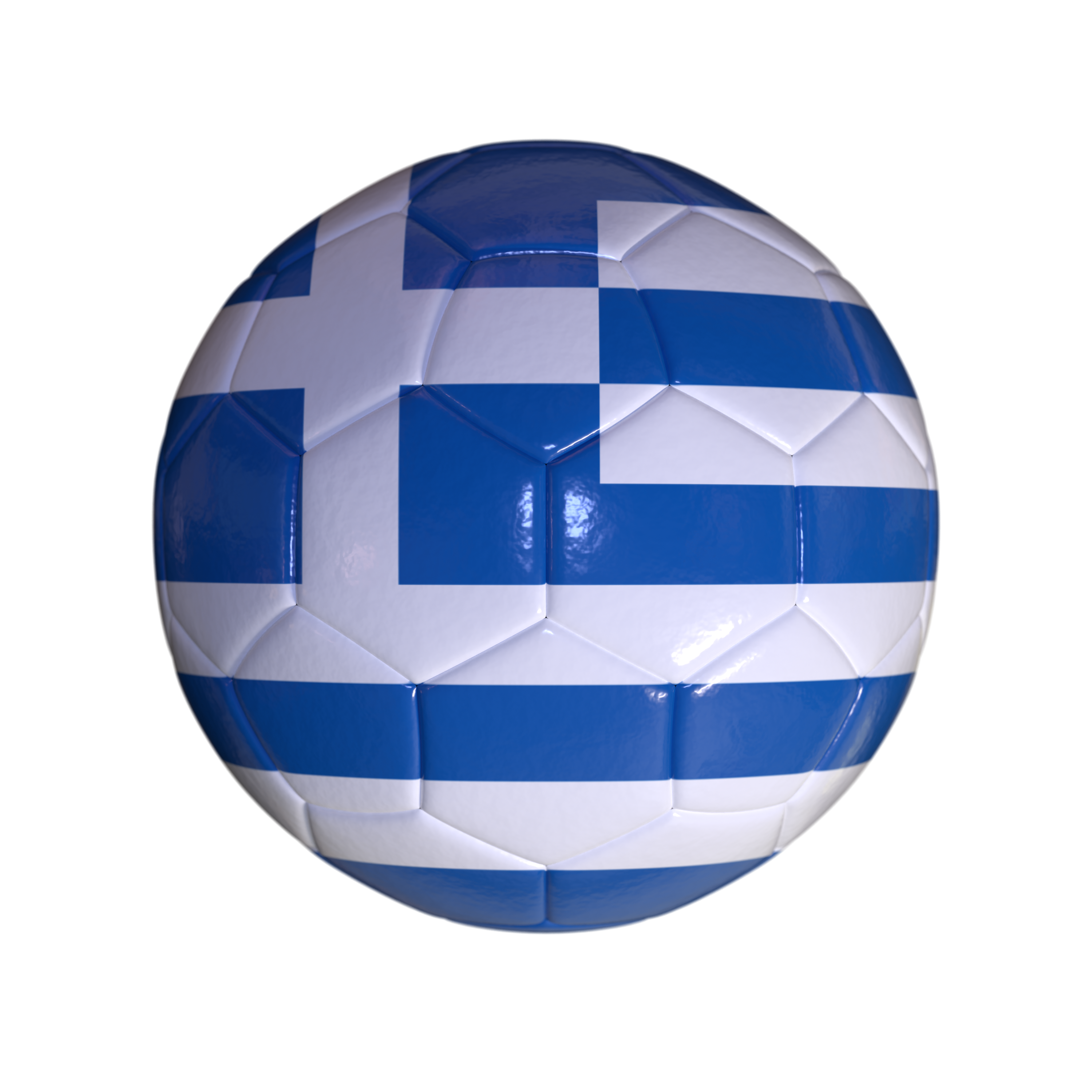 Flag Of Greece On Soccer Ball And Transparent Background